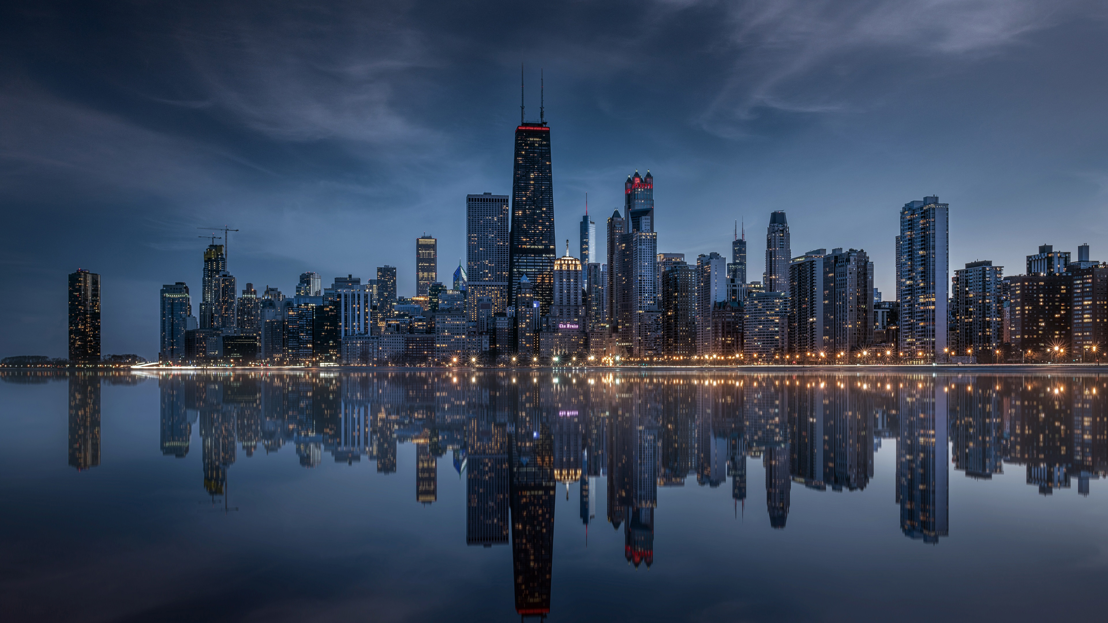 风景大片,城市夜景,芝加哥,都市,高楼