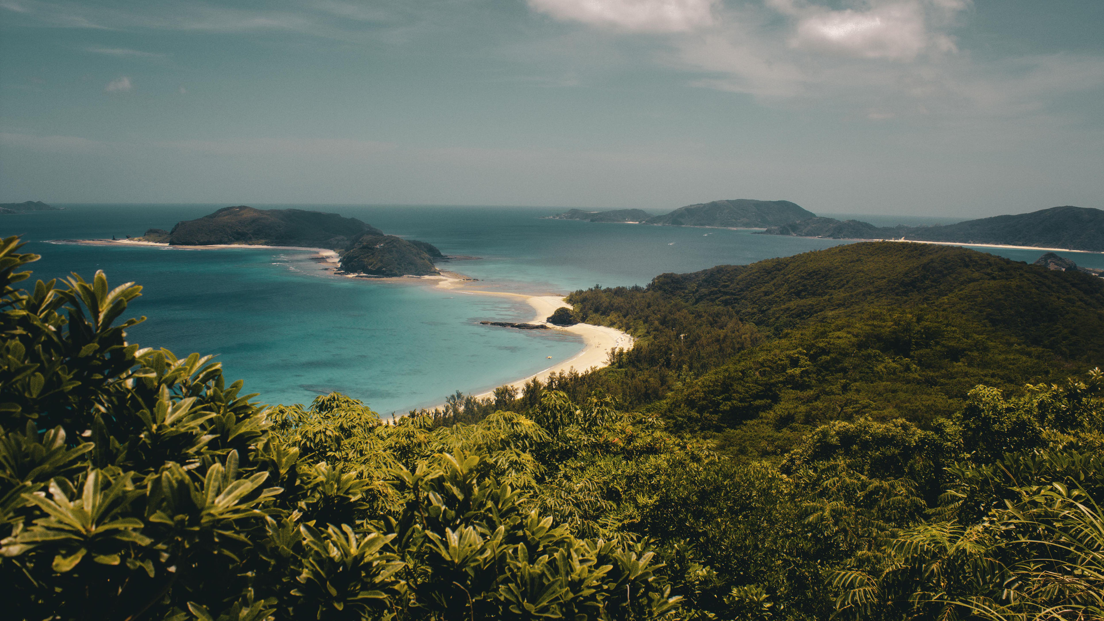 风景大片,海洋天堂,海浪,山坡,小岛