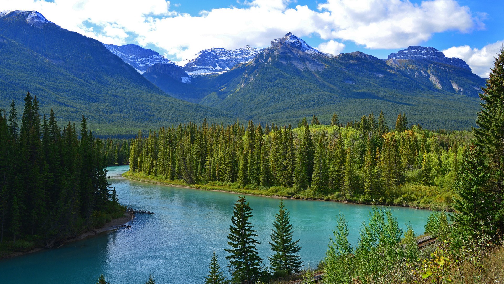自然风光,树林,江河,雪山,自然公园