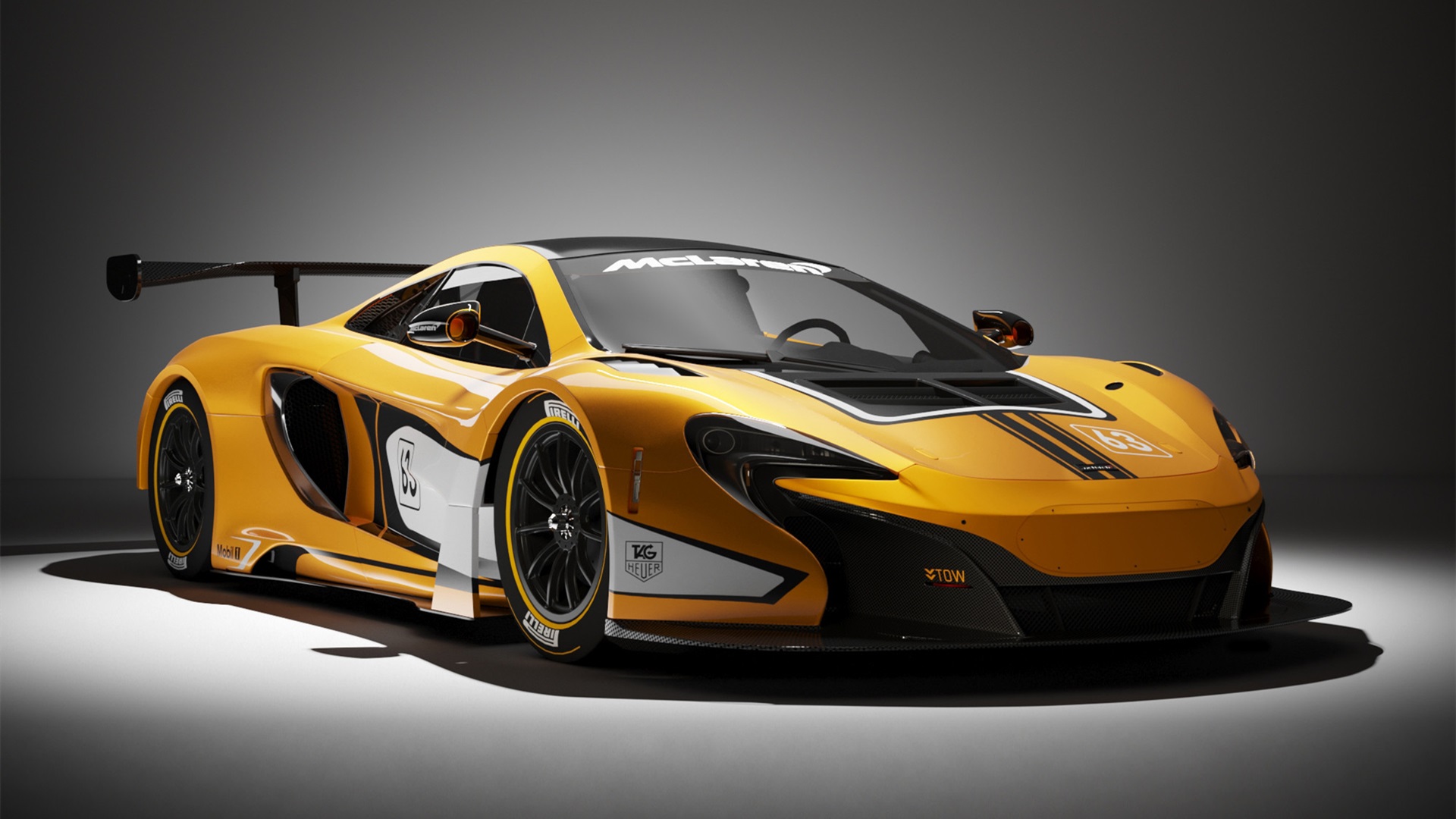 迈凯伦,跑车,橘黄,尾翼