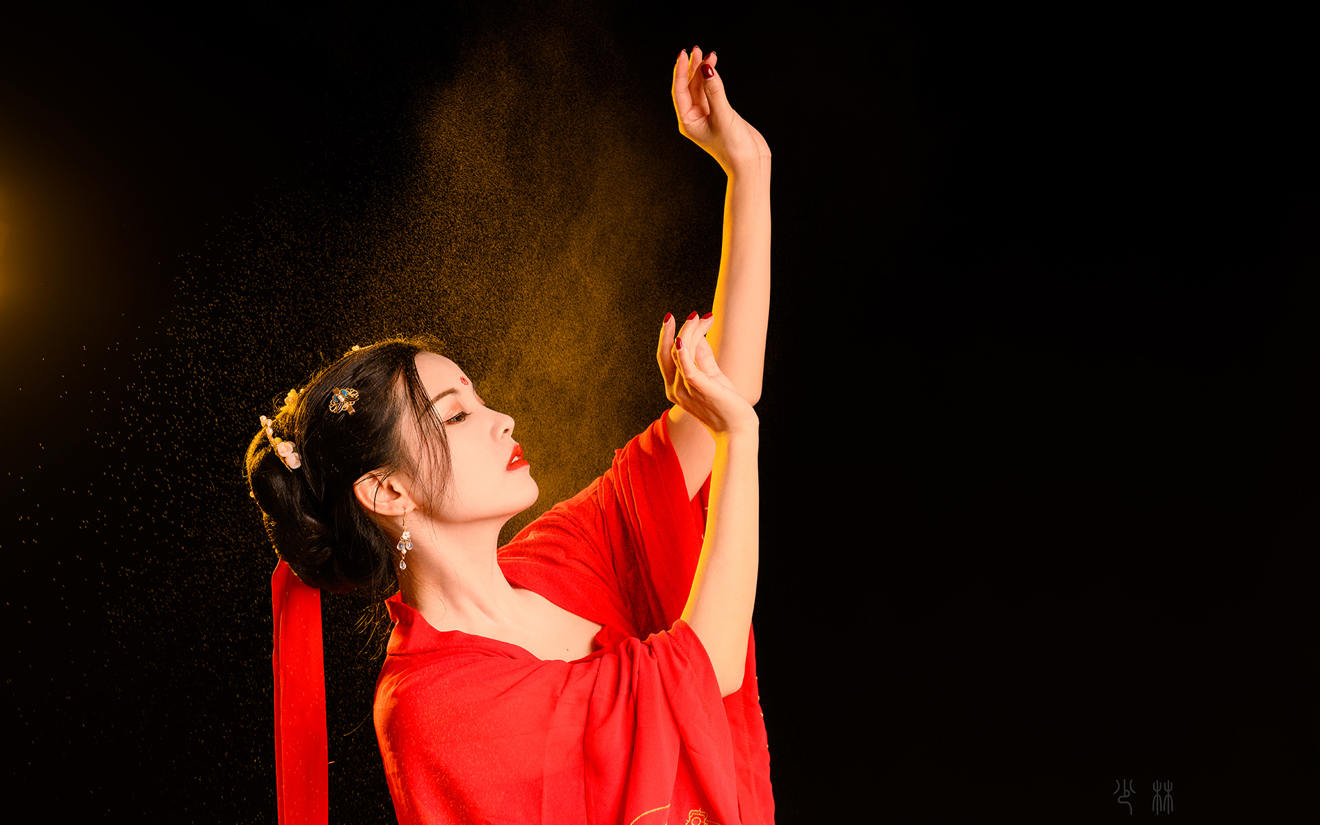 古风,,古装,,红衣,,美女,,妖娆