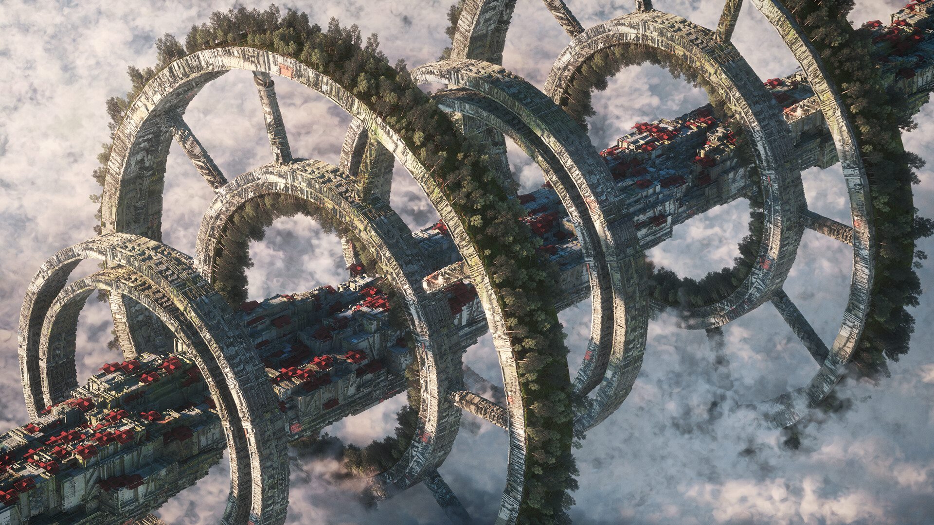 主机游戏,空间站,树林,,天空,