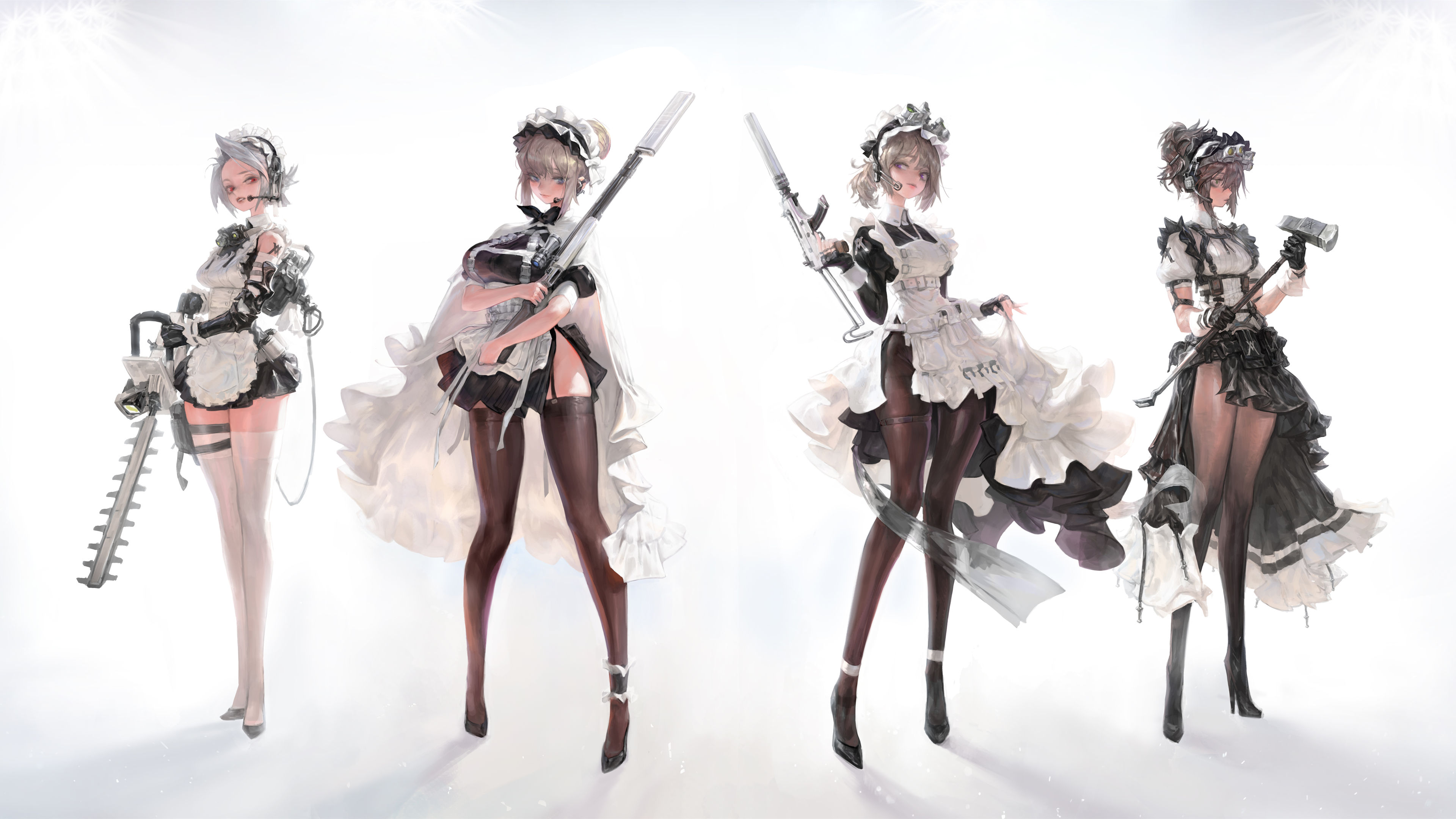 女仆,武器,丝袜,战士