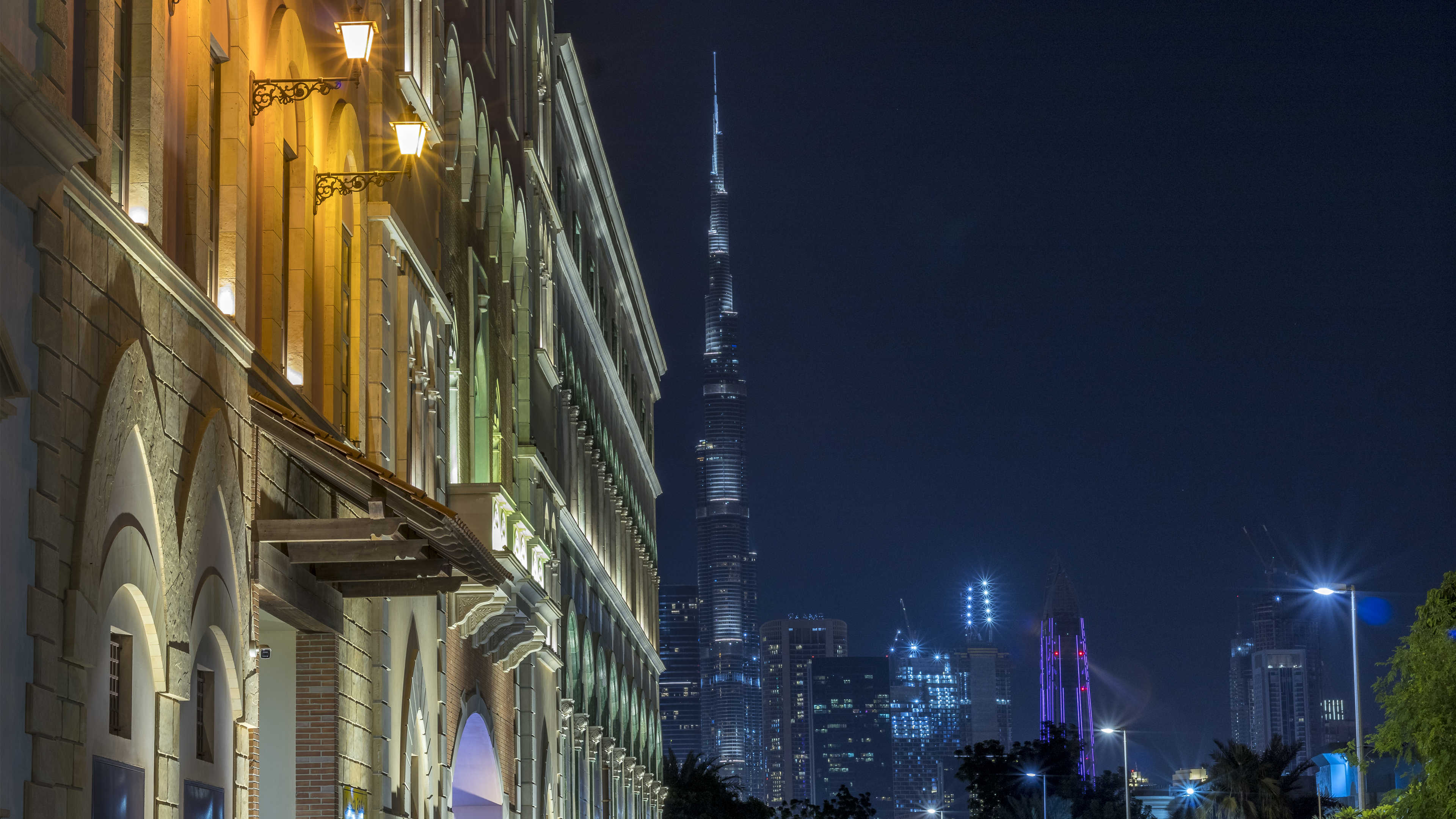 城市夜景,迪拜,法老塔,街景,高楼