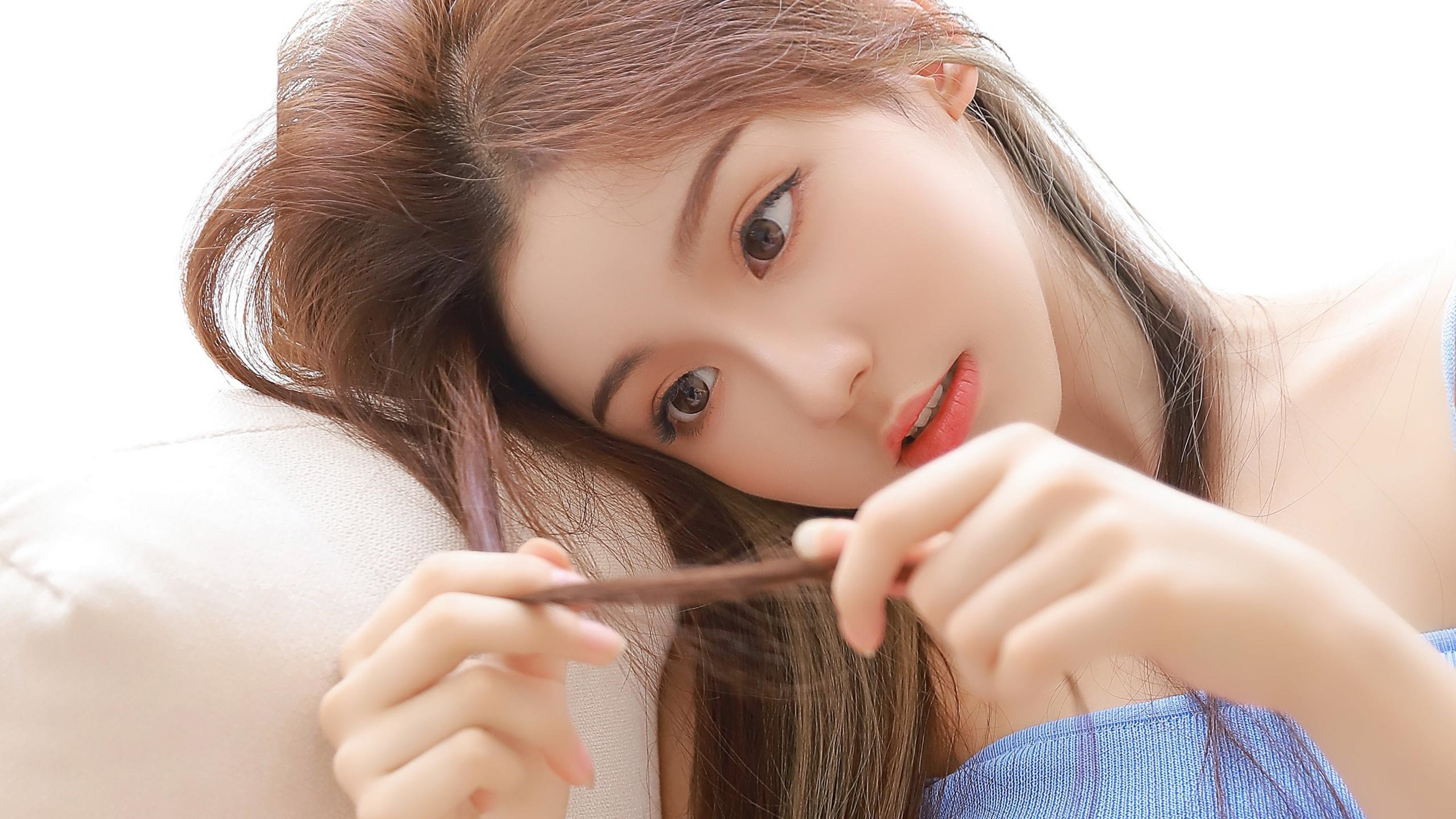 清纯,吊带,长发,女孩,可爱