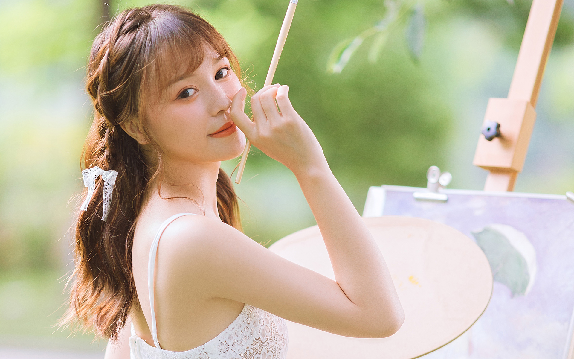 清纯,文艺,,美少女,,户外,,草地,,写真