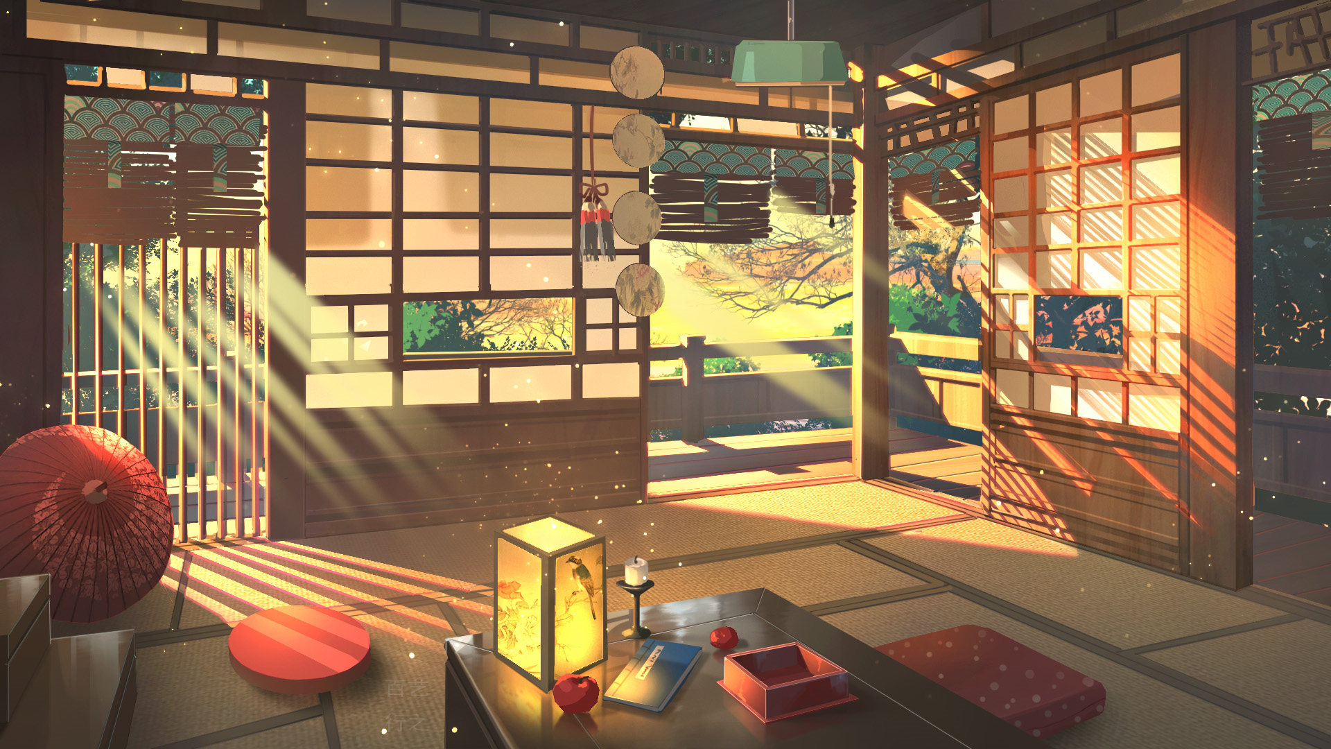 阳光,房间,温馨,温暖,风铃