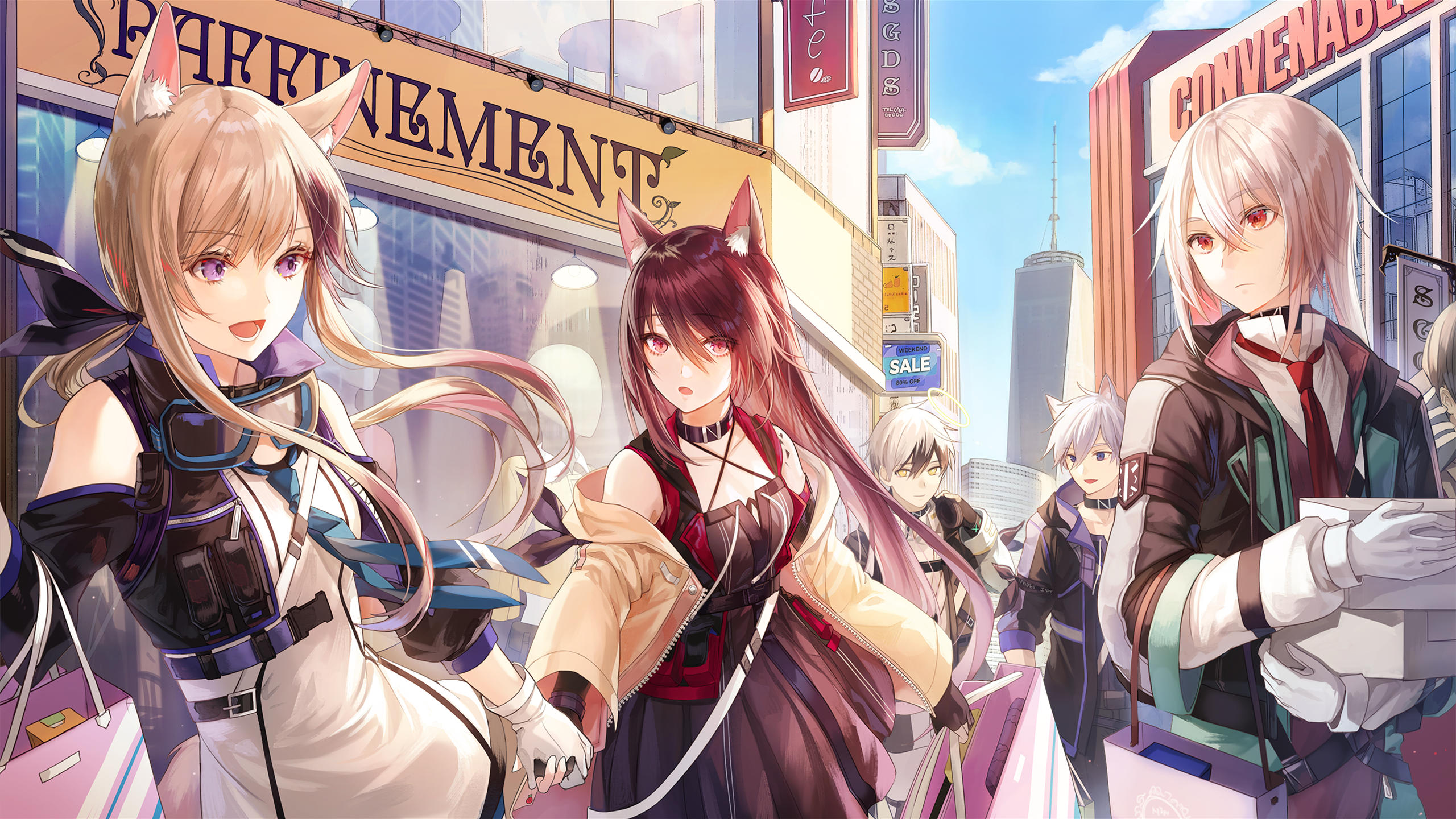 兽耳,明日,商场,购物,人群