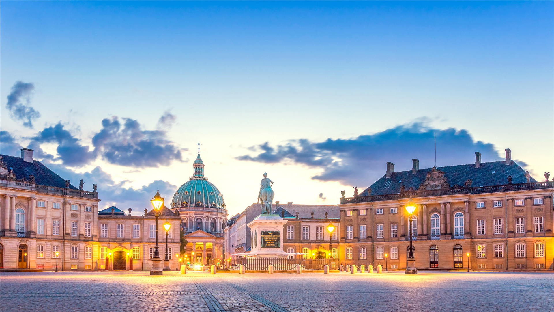 城市夜景,哥本哈根,,优美风光