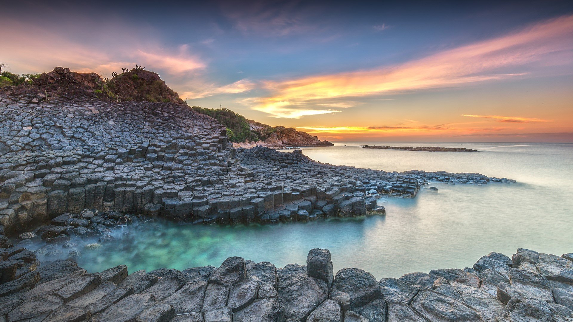 海洋天堂,山脉,湖水,美景,,余晖