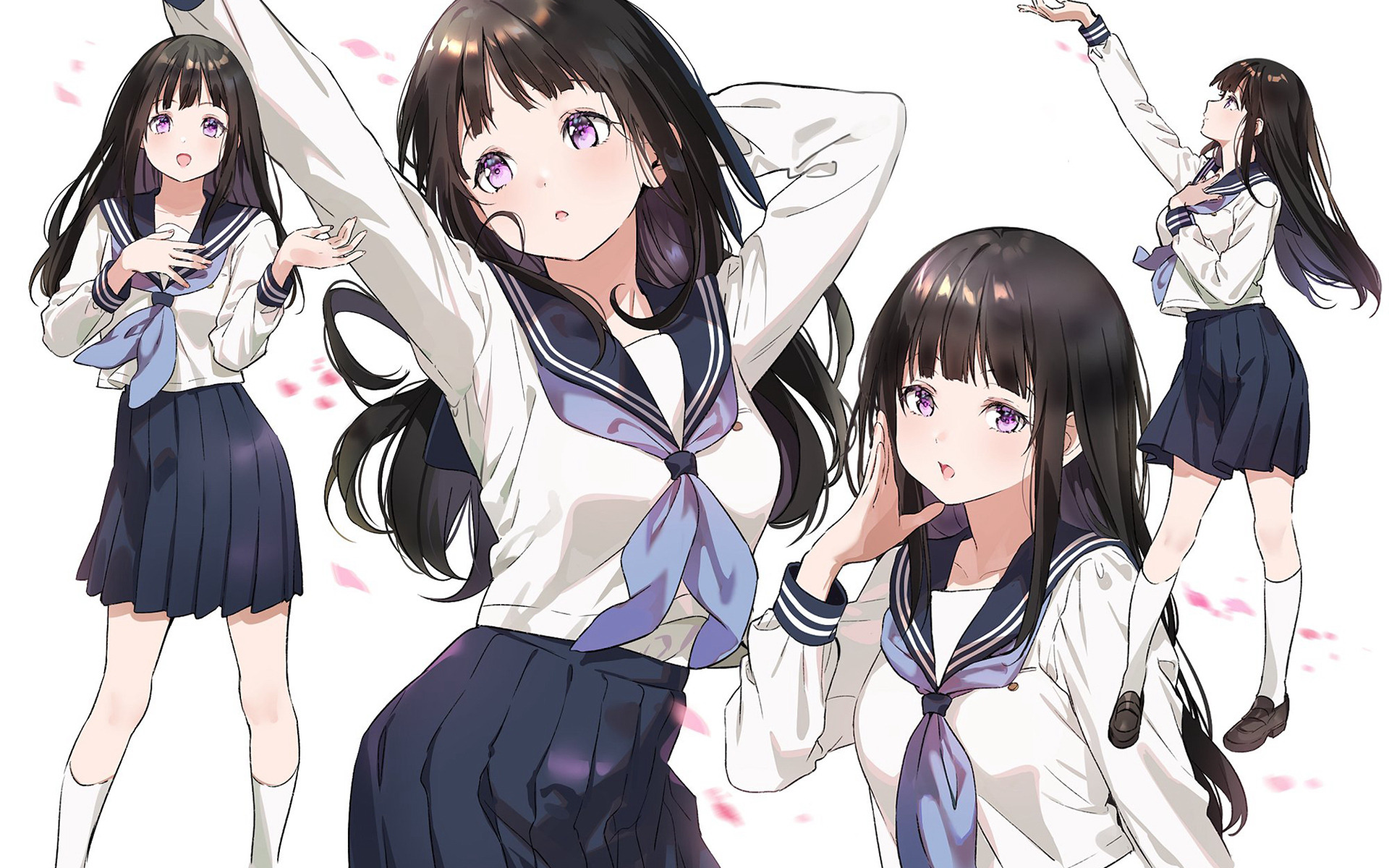 卡通人物,校服,樱花,可爱