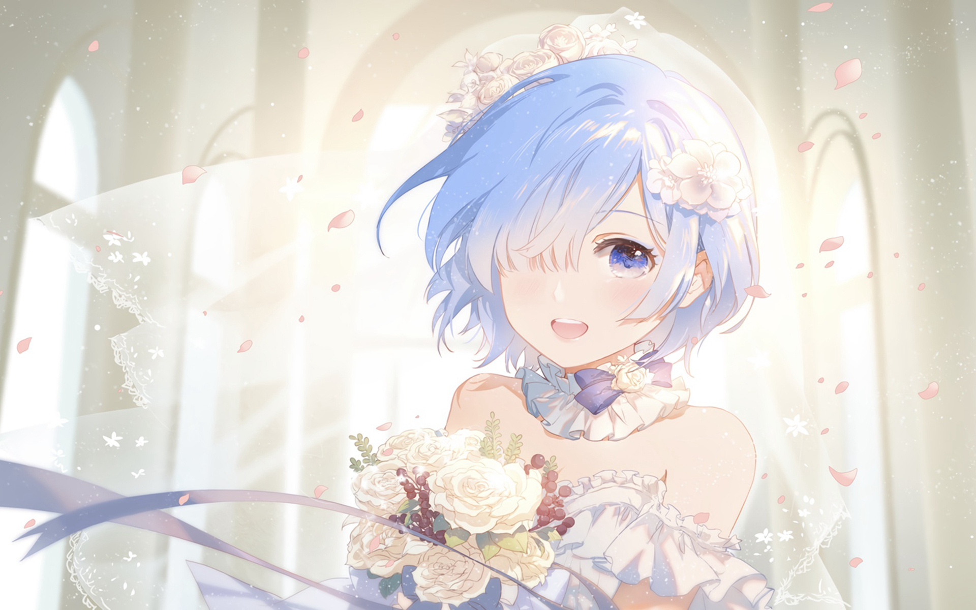 蕾姆,婚纱,礼物,教堂