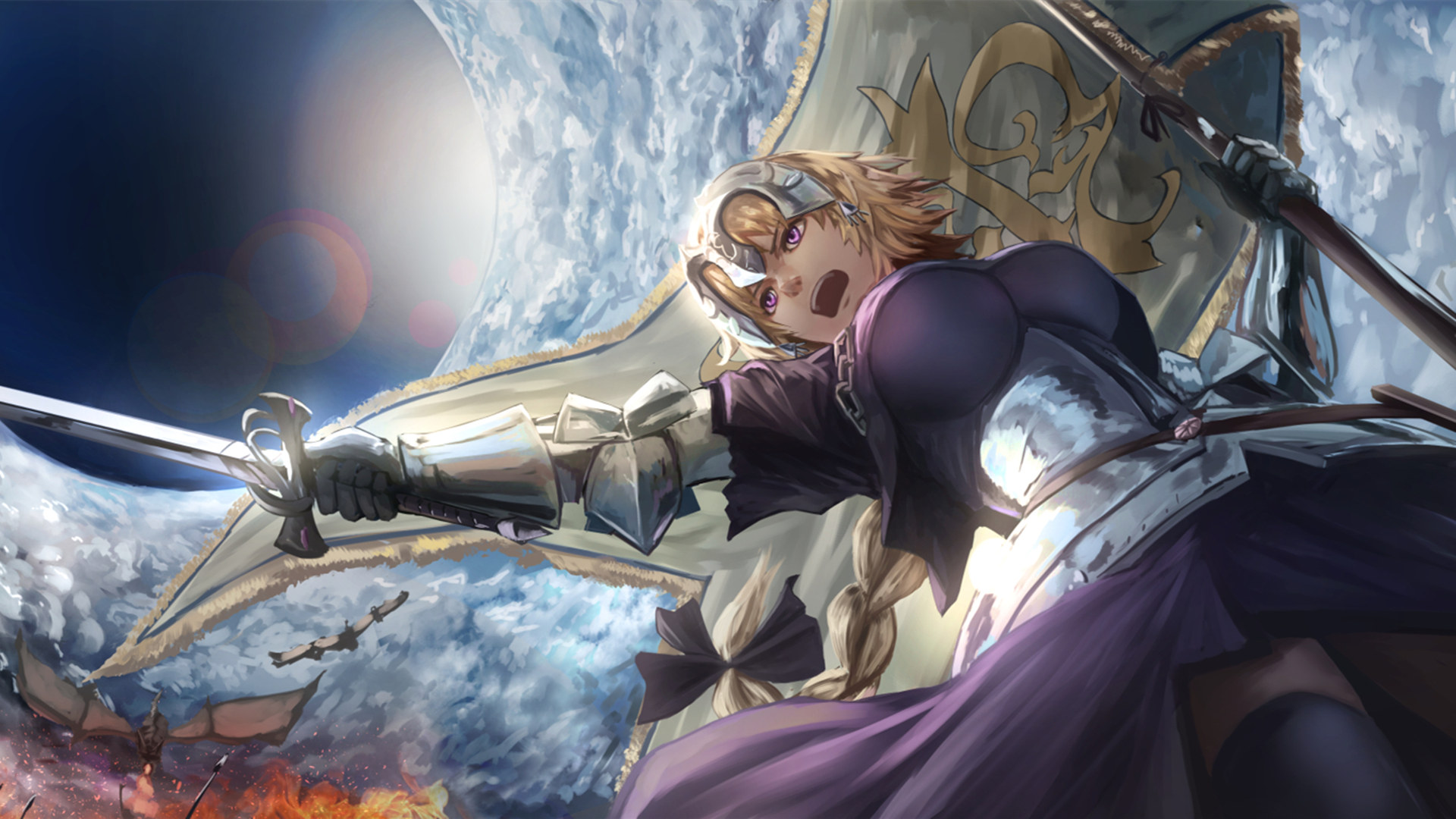 FATE,战士,怪兽,剑,战旗