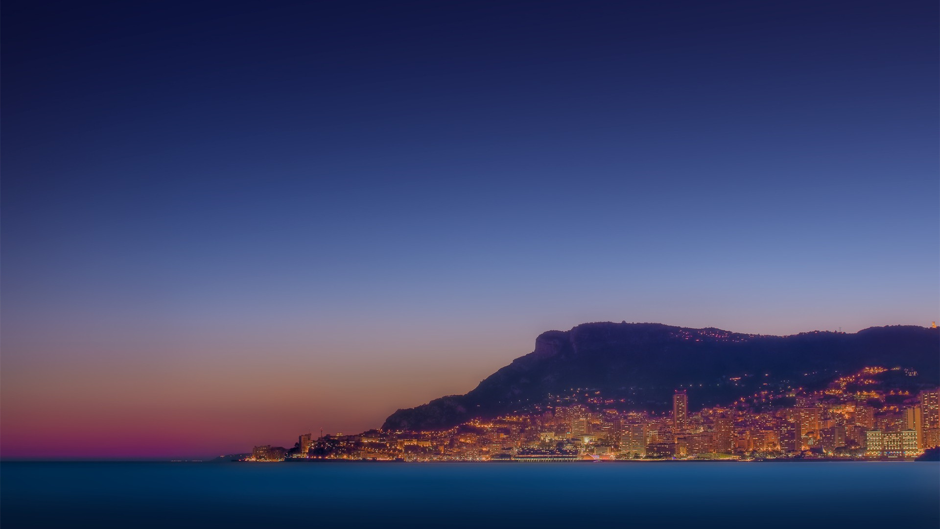 城市夜景,海岸,灯光,夜晚