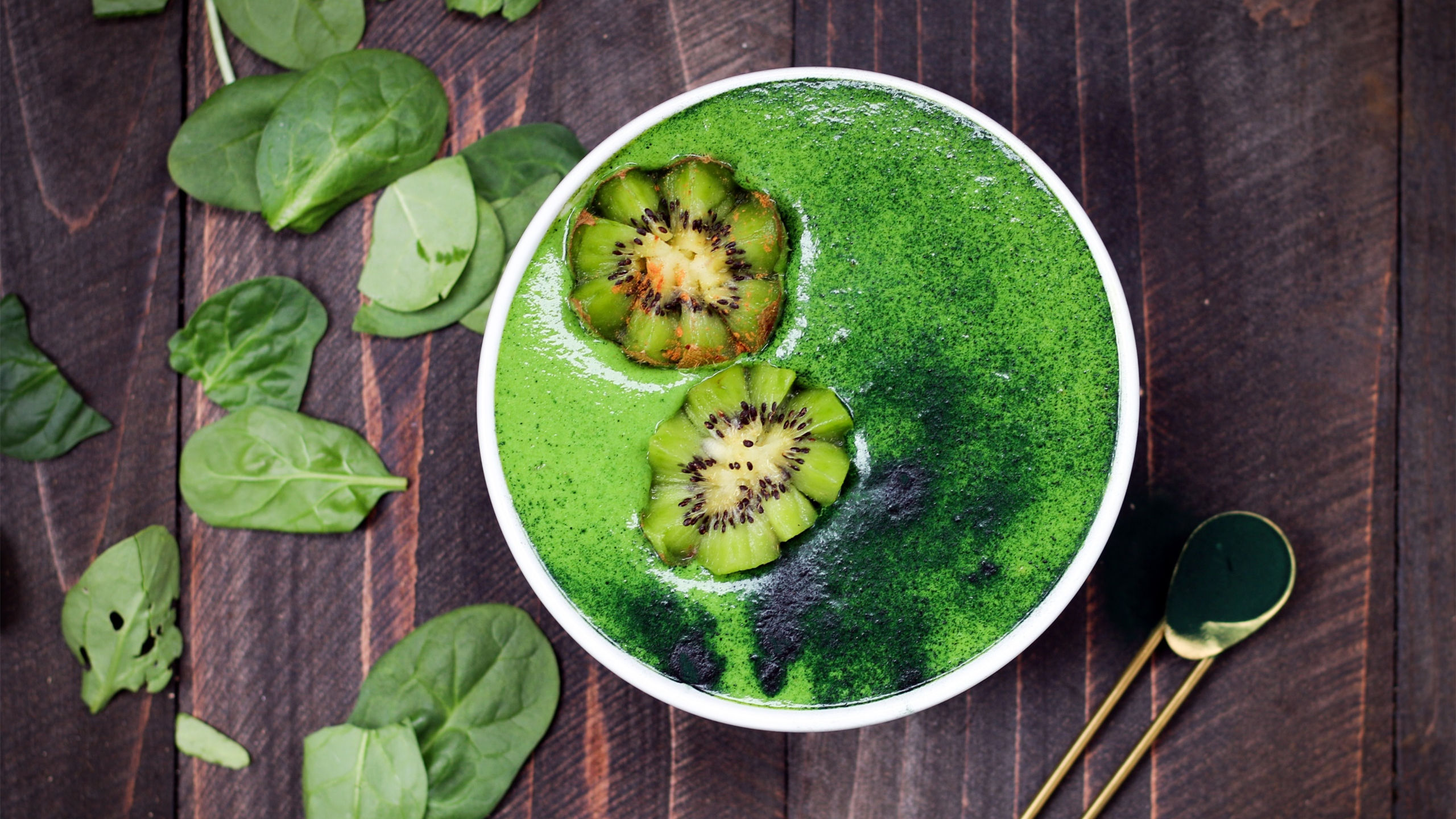 动感水果,树叶,猕猴桃,抹茶,勺子