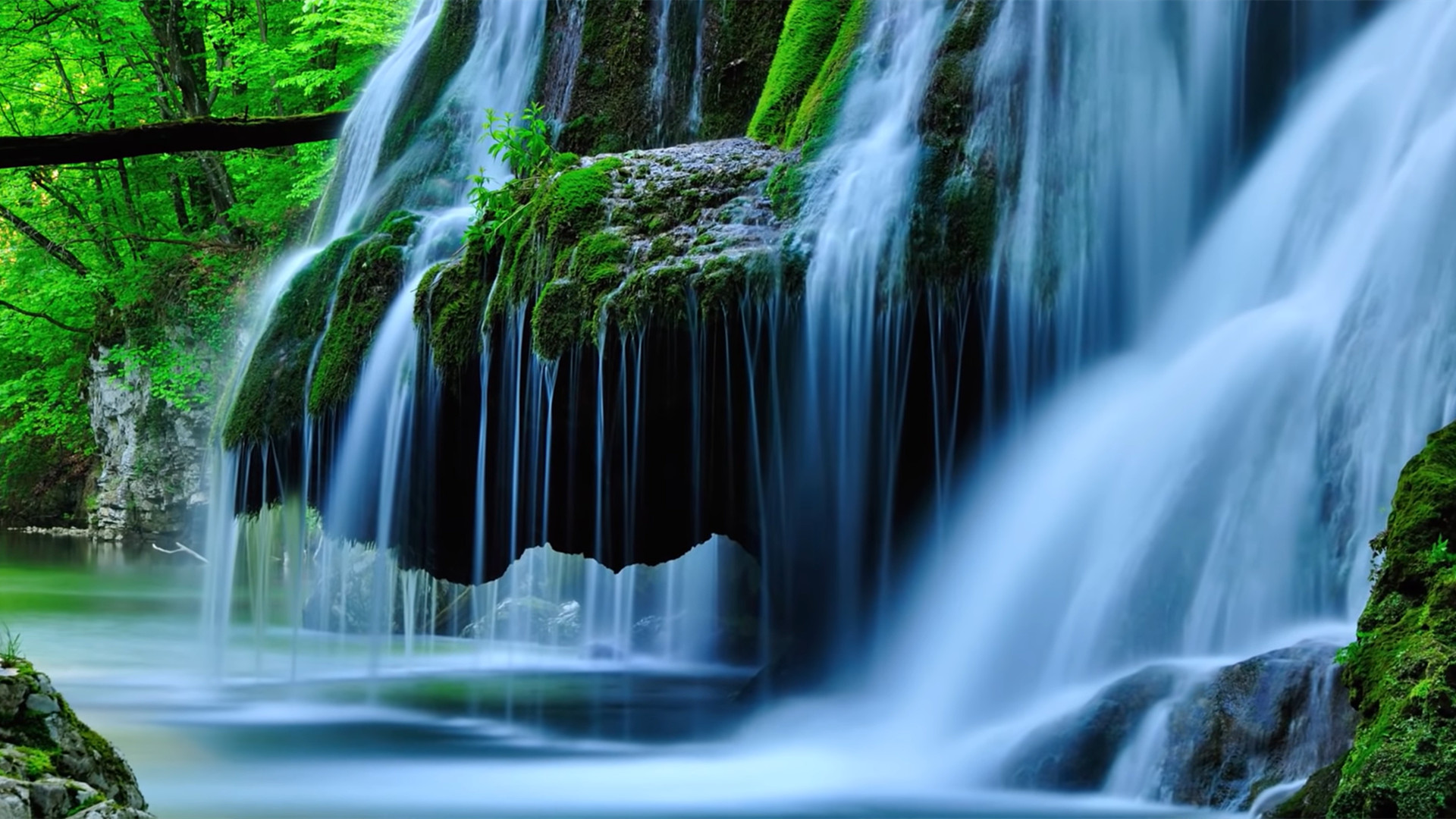 夏日炎炎,瀑布,水帘洞,丛林