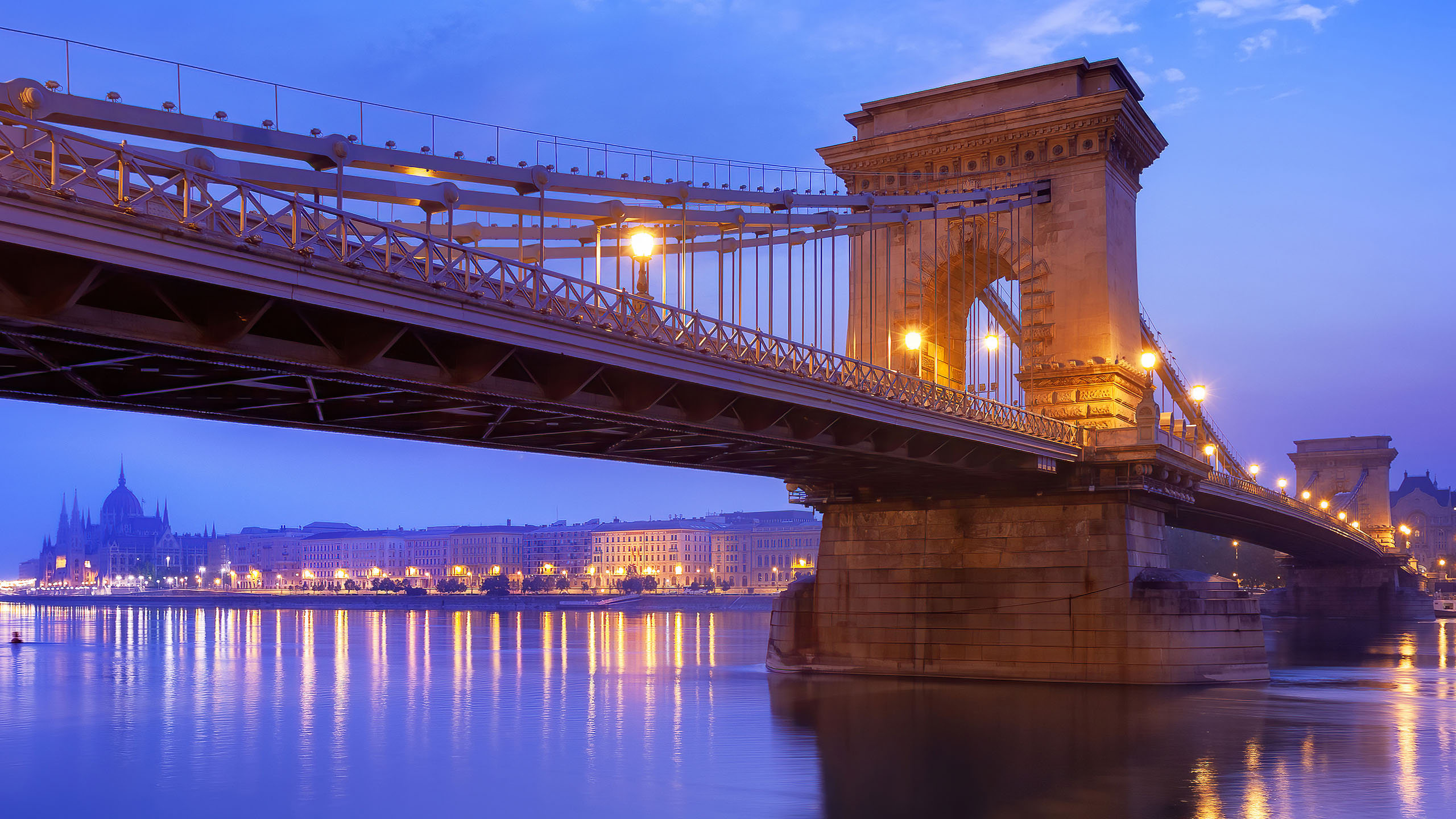 城市夜景,布鲁克林大桥,跨海大桥,灯光