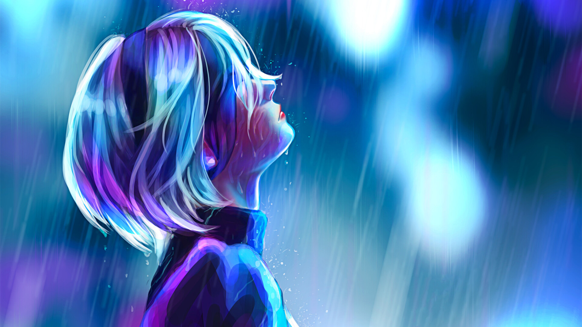 机械纪元,2B,雨天,忏悔,虚景