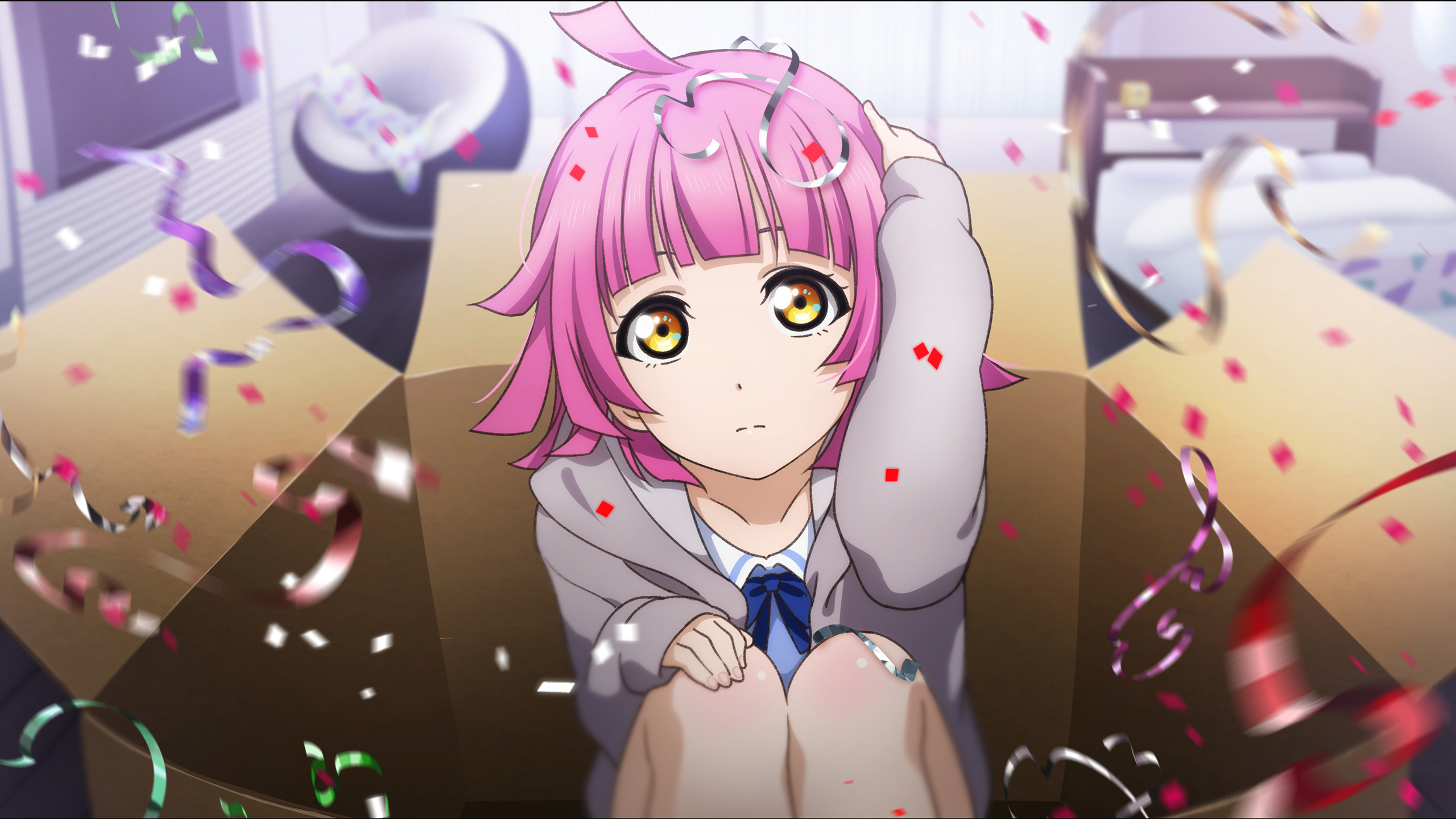 礼物,纸箱,卡哇伊,女孩,惊喜