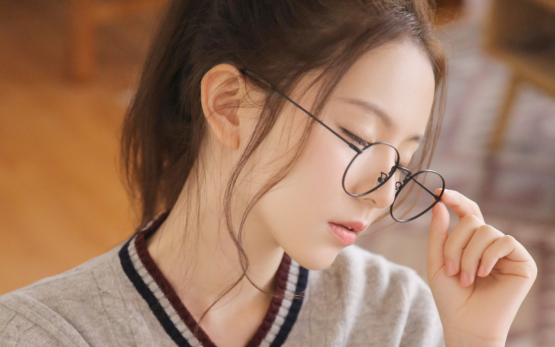 清纯,眼镜,学姐,毛衣,气质