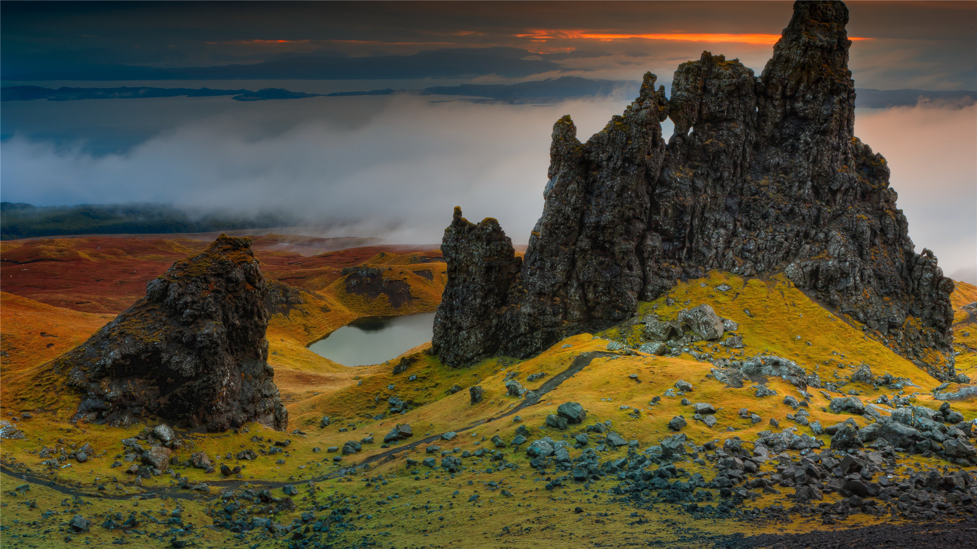 自然风光,怪石,云雾,海岸