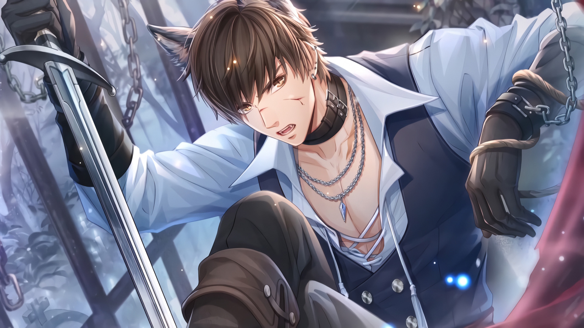 恋与制作人,剑,锁链,猫耳,项链