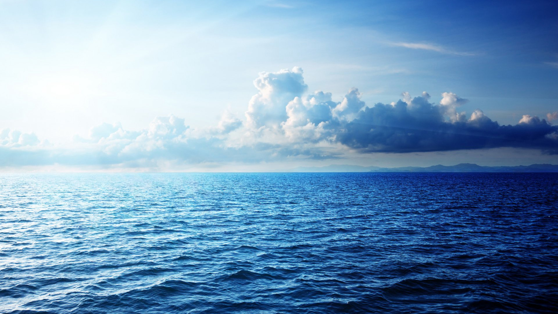 海洋天堂,碧蓝,海天一线,云朵,破浪