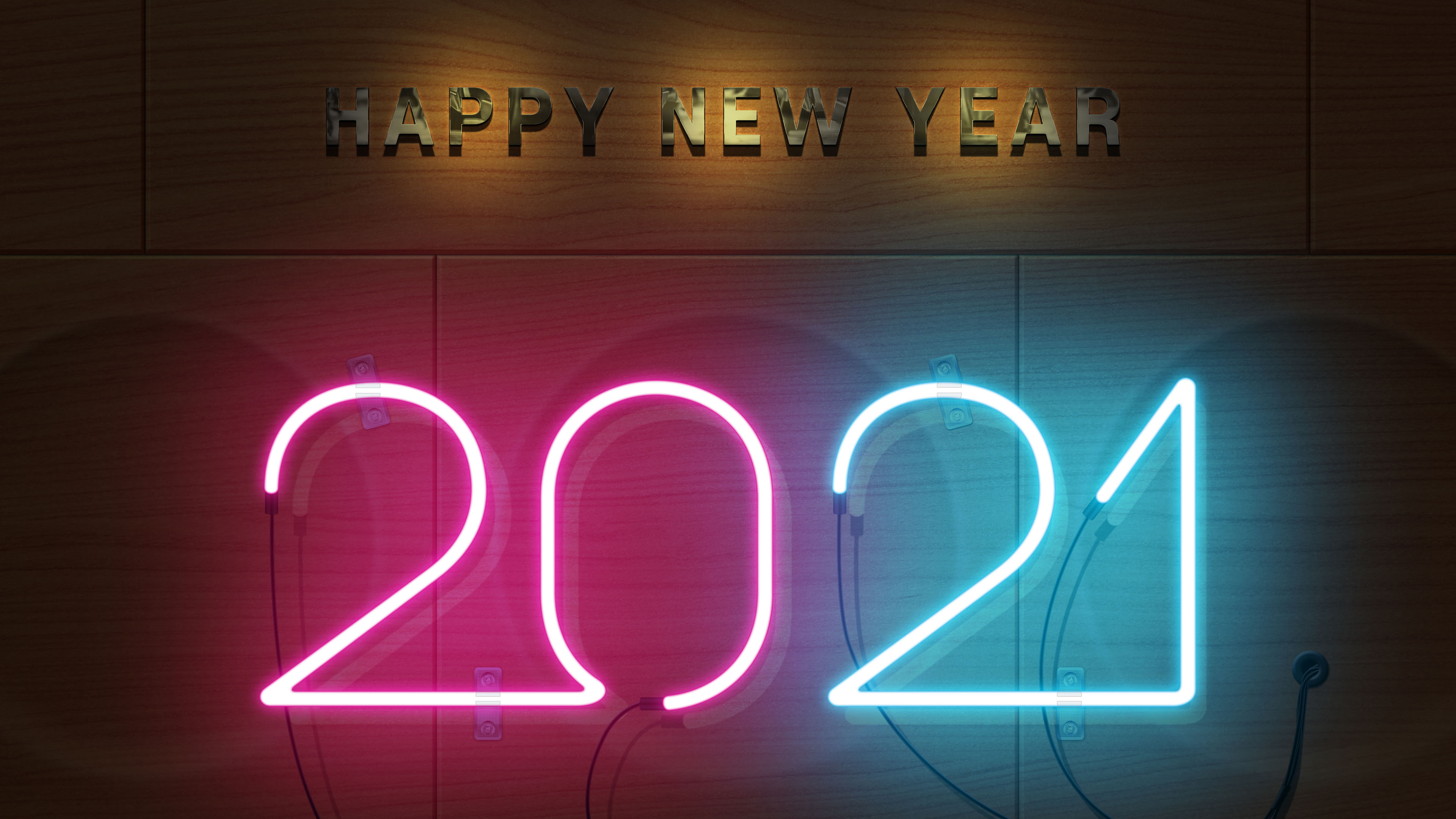 新年,2021,灯光,快乐