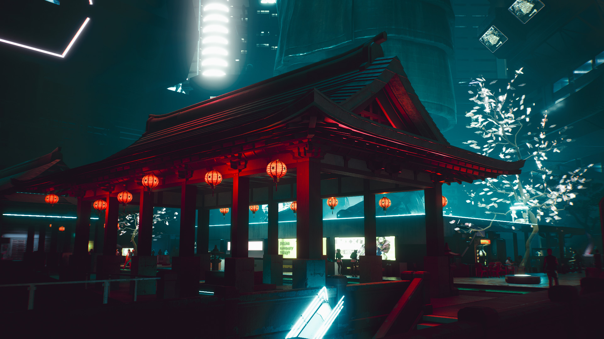 主机游戏,赛博朋克,2077,未来城市,光影,灯笼