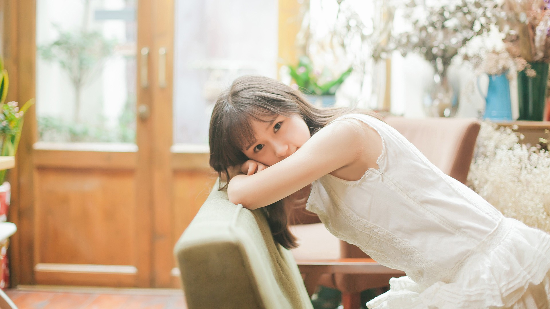 清纯,沙发,长发,文艺