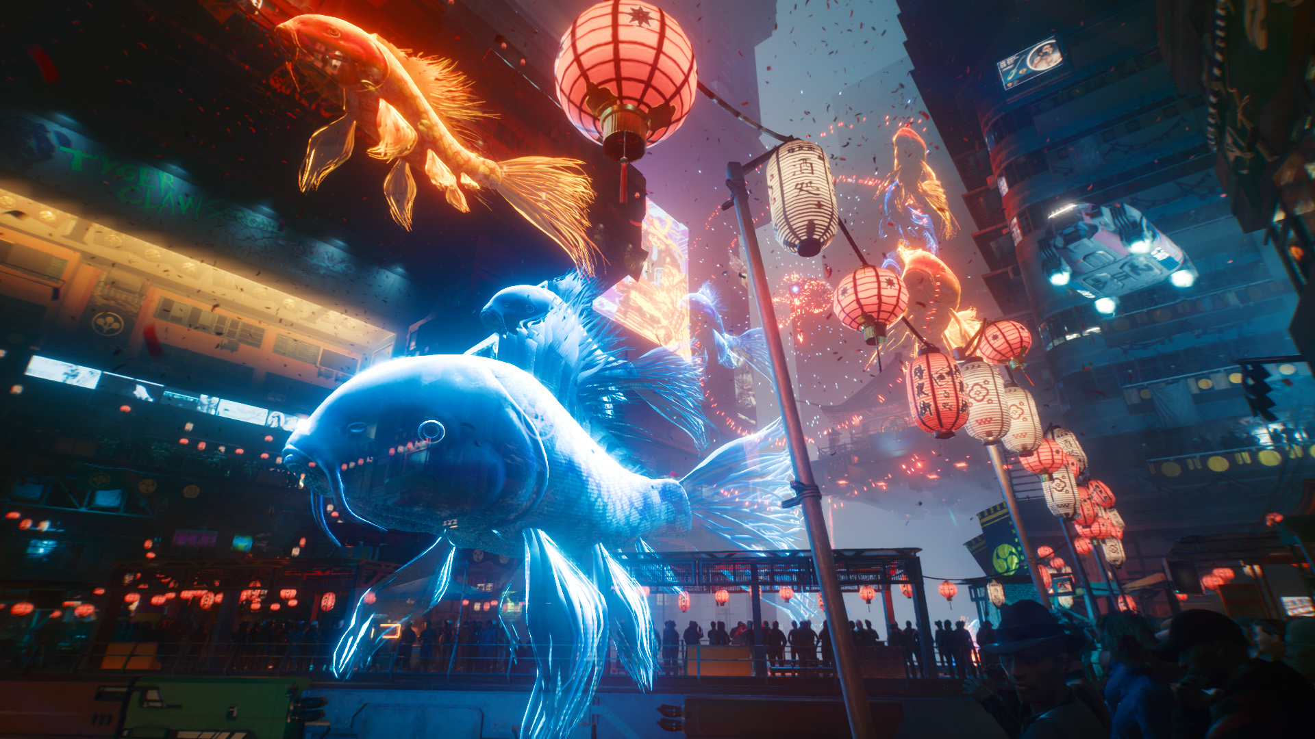 主机游戏,赛博朋克,2077,未来城市,幻影,节日,金鱼