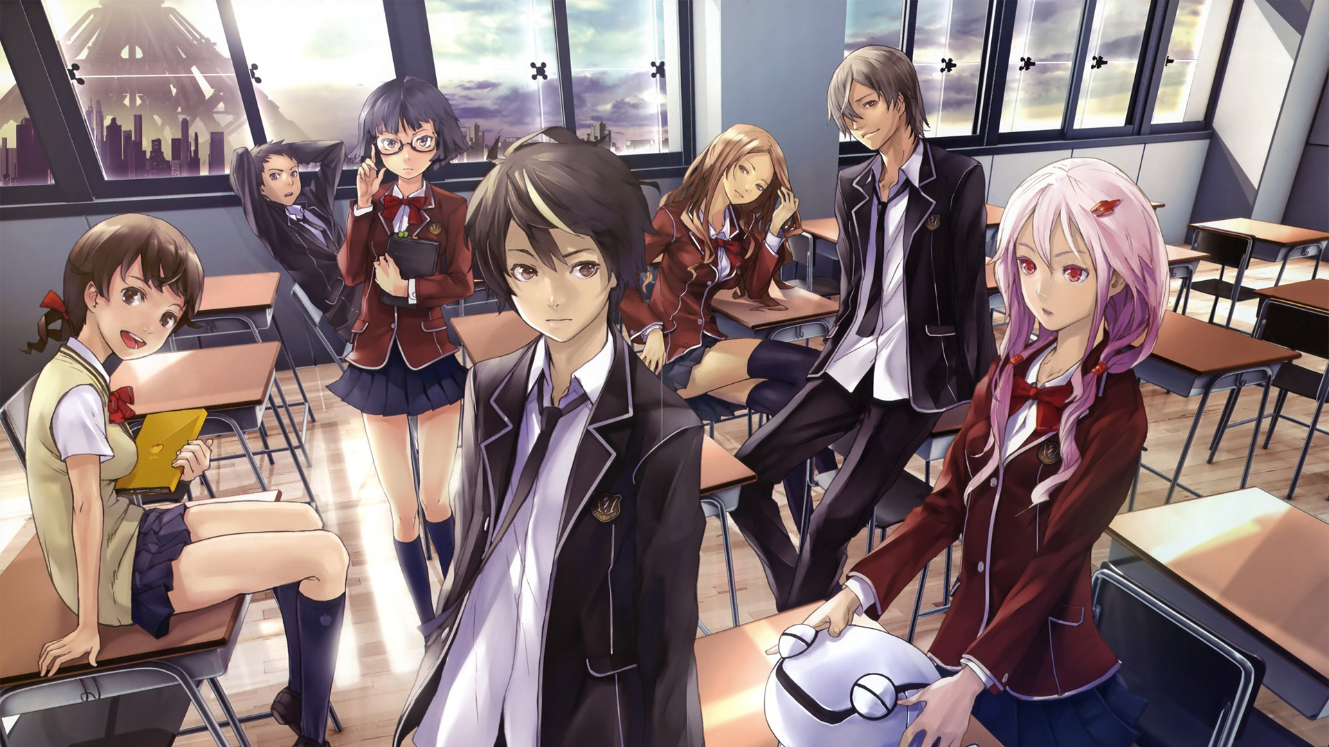 教室,书桌,校园,学生,校服