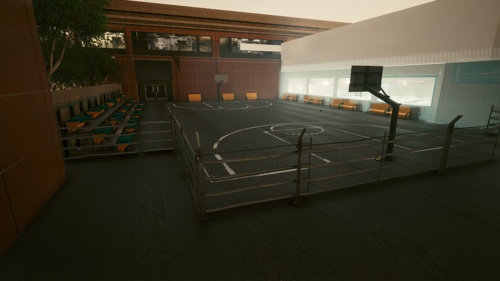主机游戏,篮球场,学校