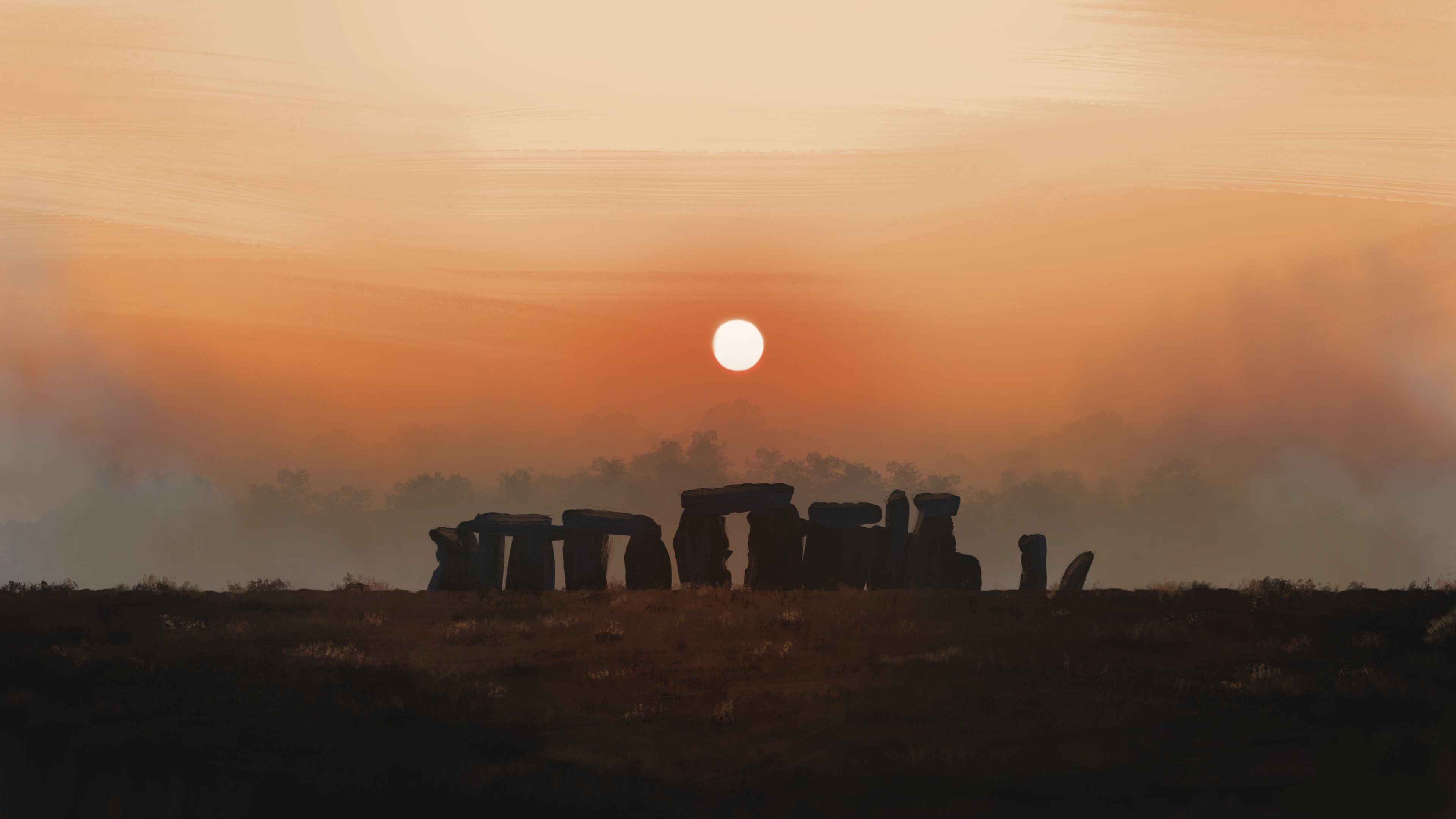 日出,日落,乱石阵,巨石阵,苏格兰