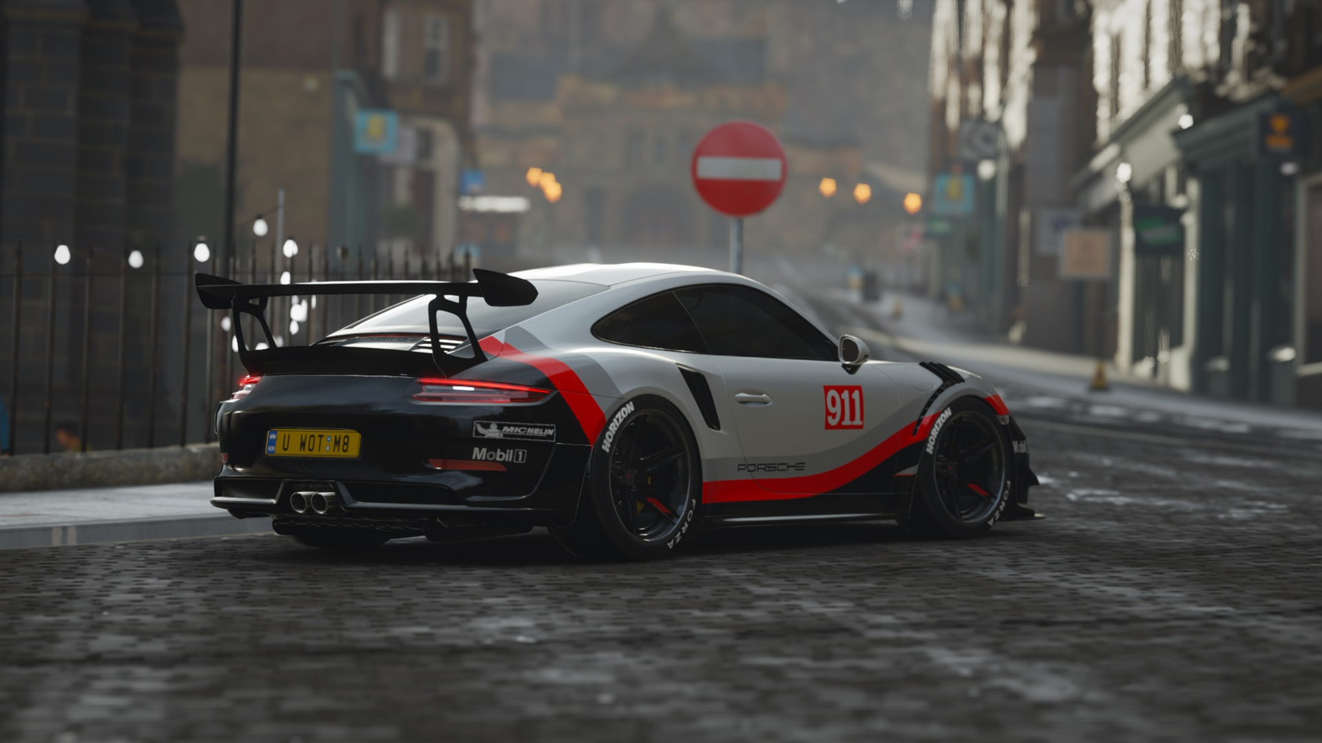 跑车,禁止,尾翼,城市