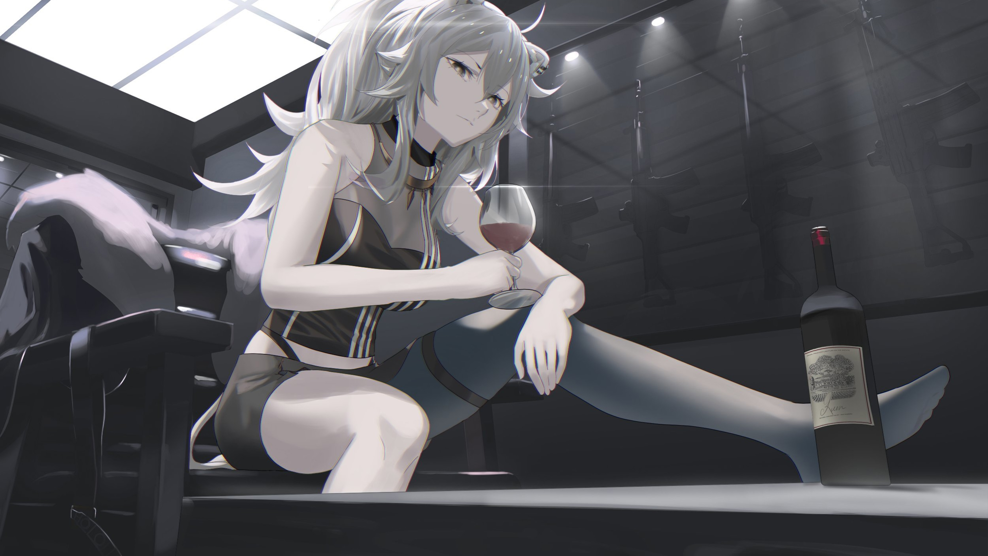 二次元,红酒,长发,冷酷