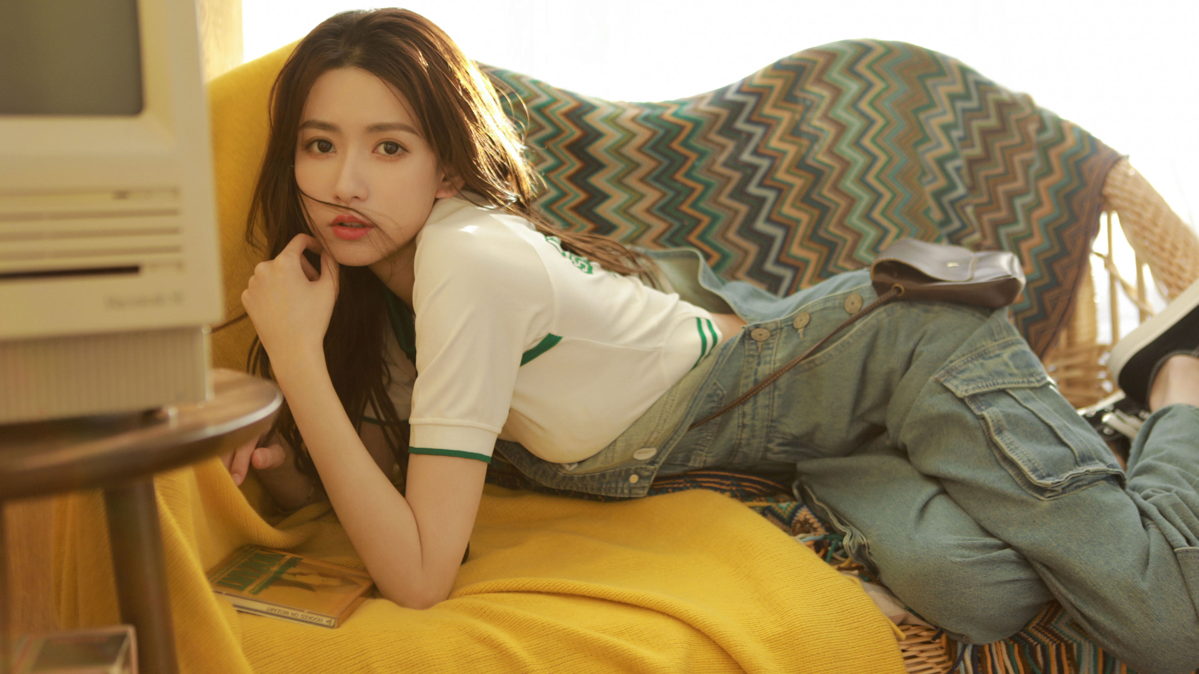 清纯,女孩,沙发,休闲,女神,长发,王秋紫