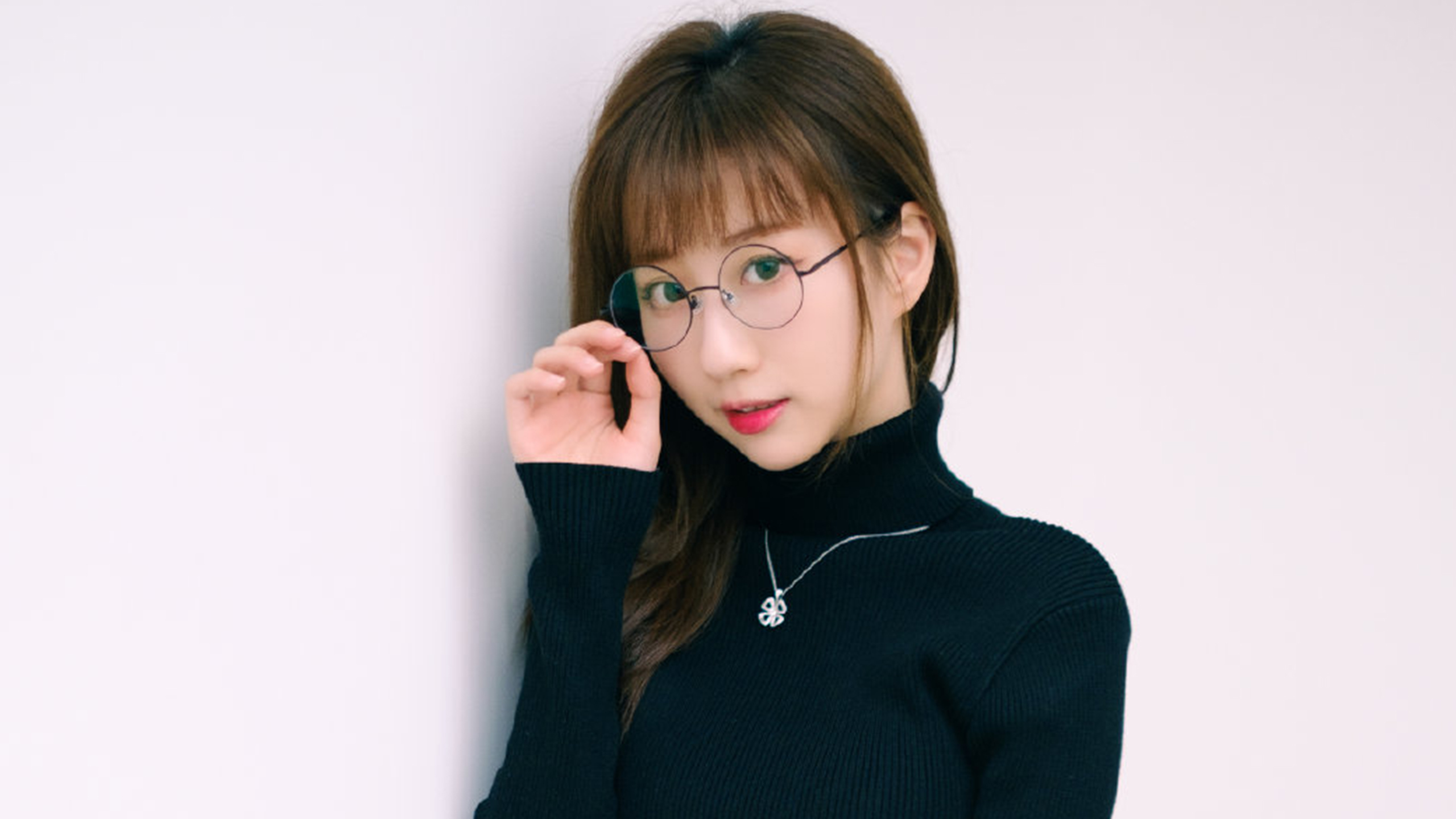 清纯,毛衣,项链,眼镜,文艺,气质