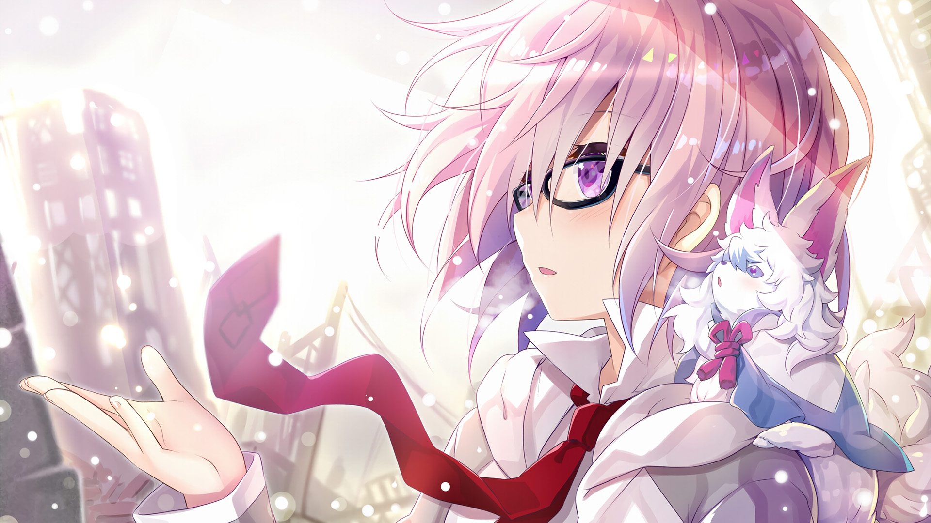 下雪,眼镜,领带,精灵