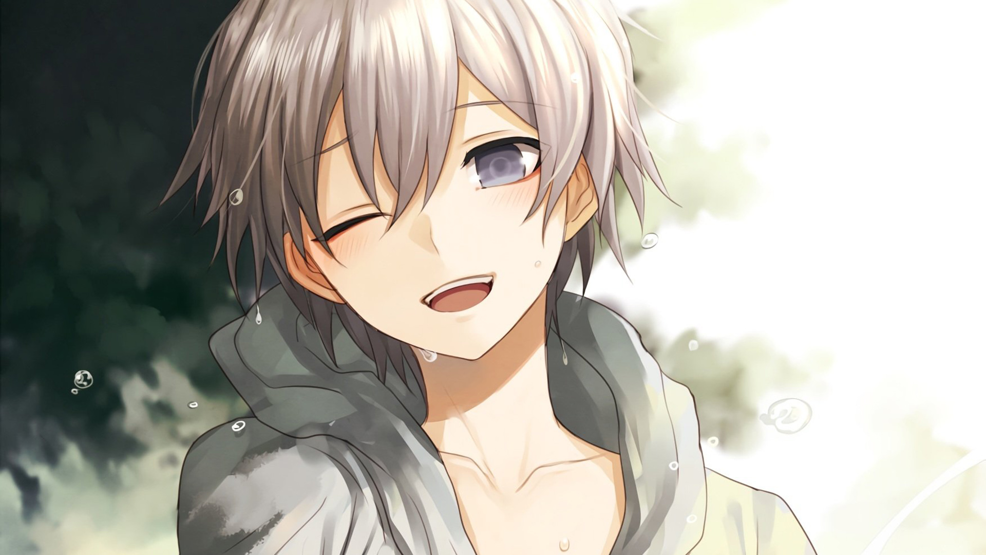 白发,汗水,眨眼睛,水滴