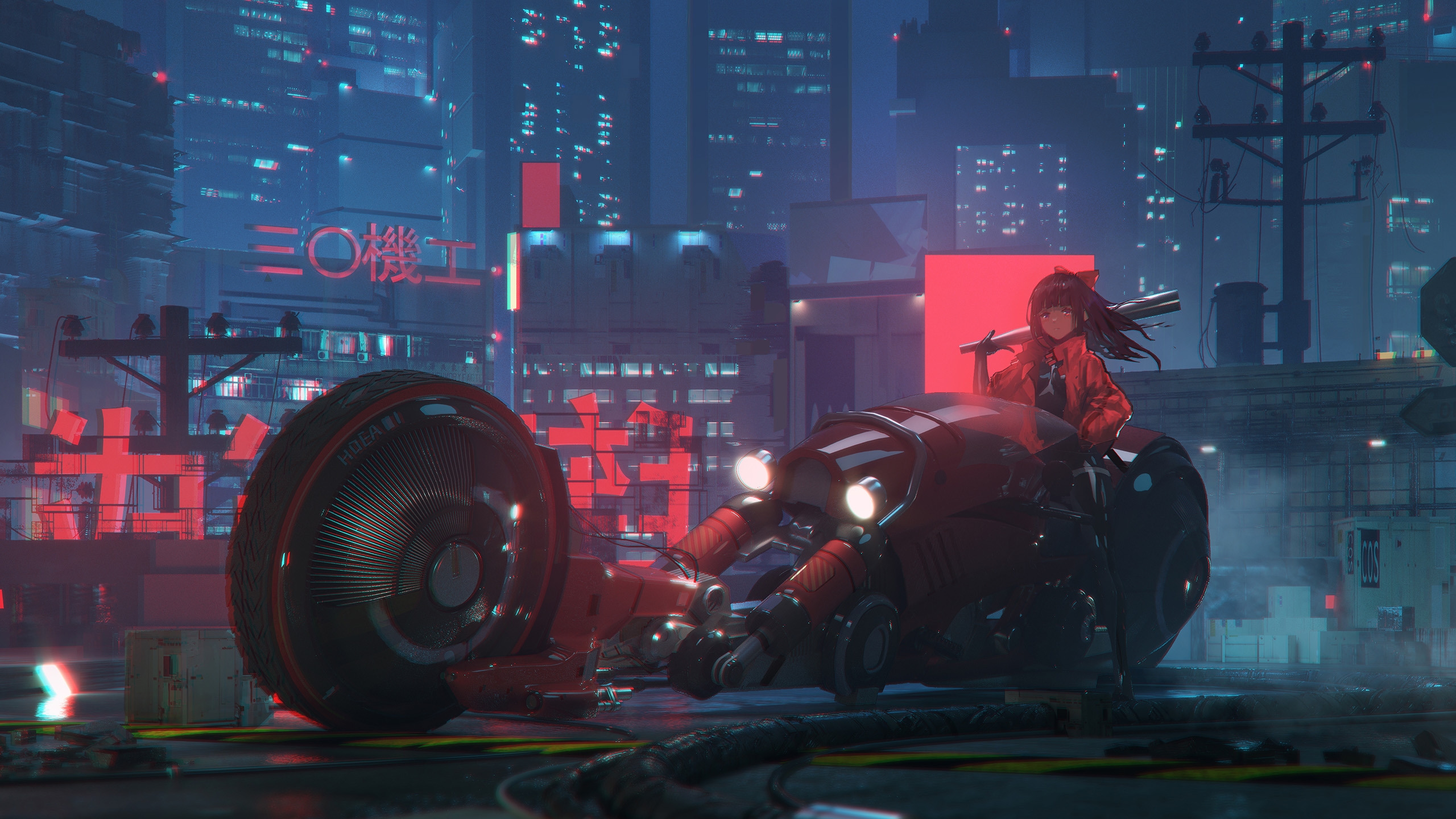 三零机工,机械,摩托,棒球棒,城市夜景