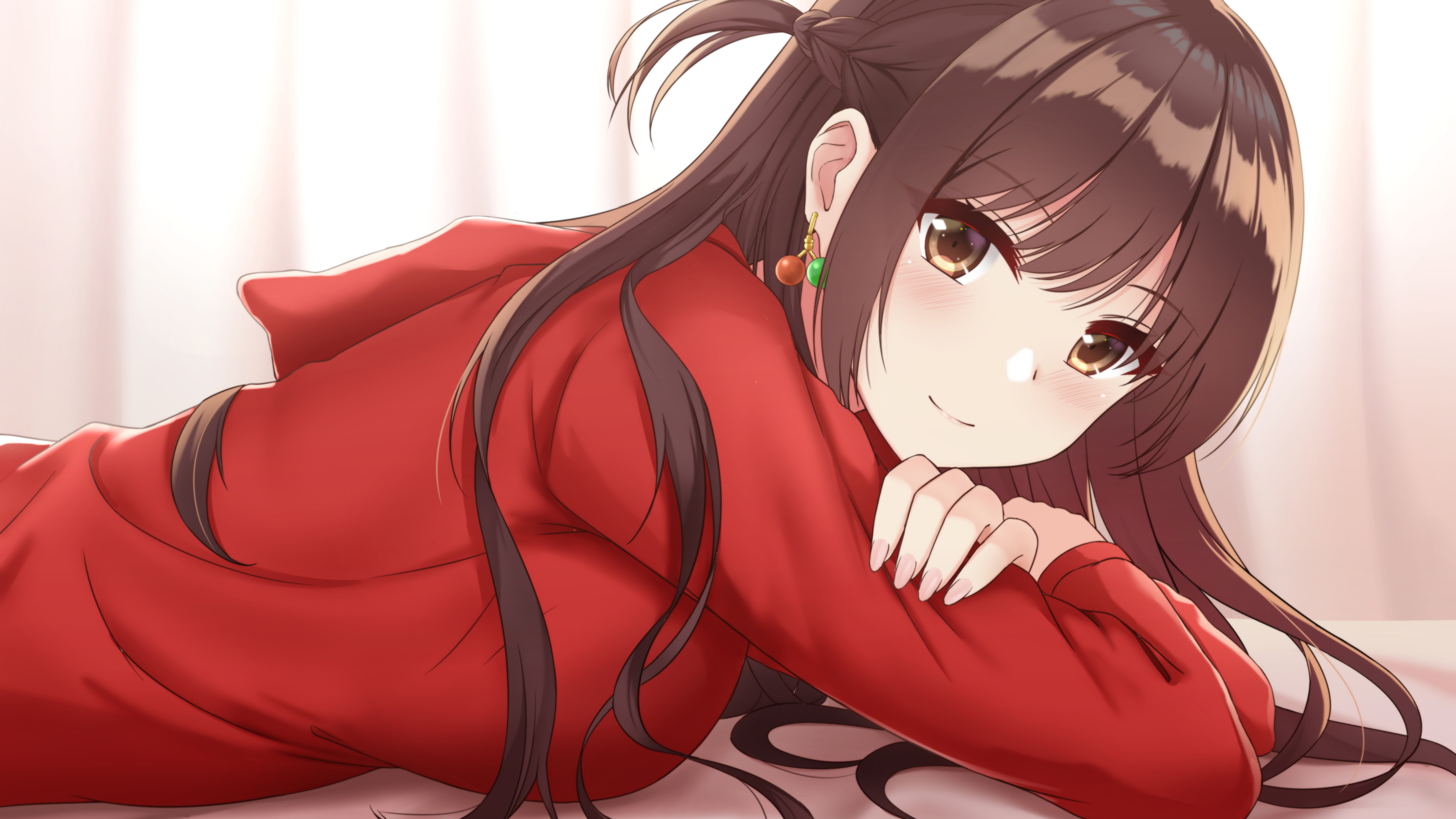 卡通人物,长发,耳环,大眼睛