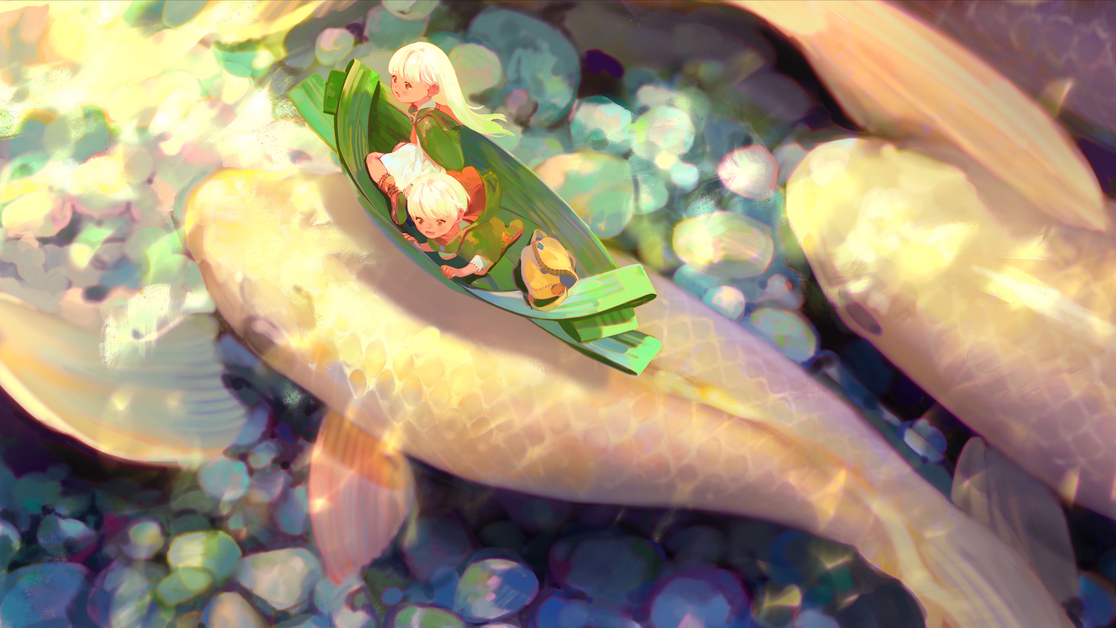 鲤鱼,童话,小船,小不点