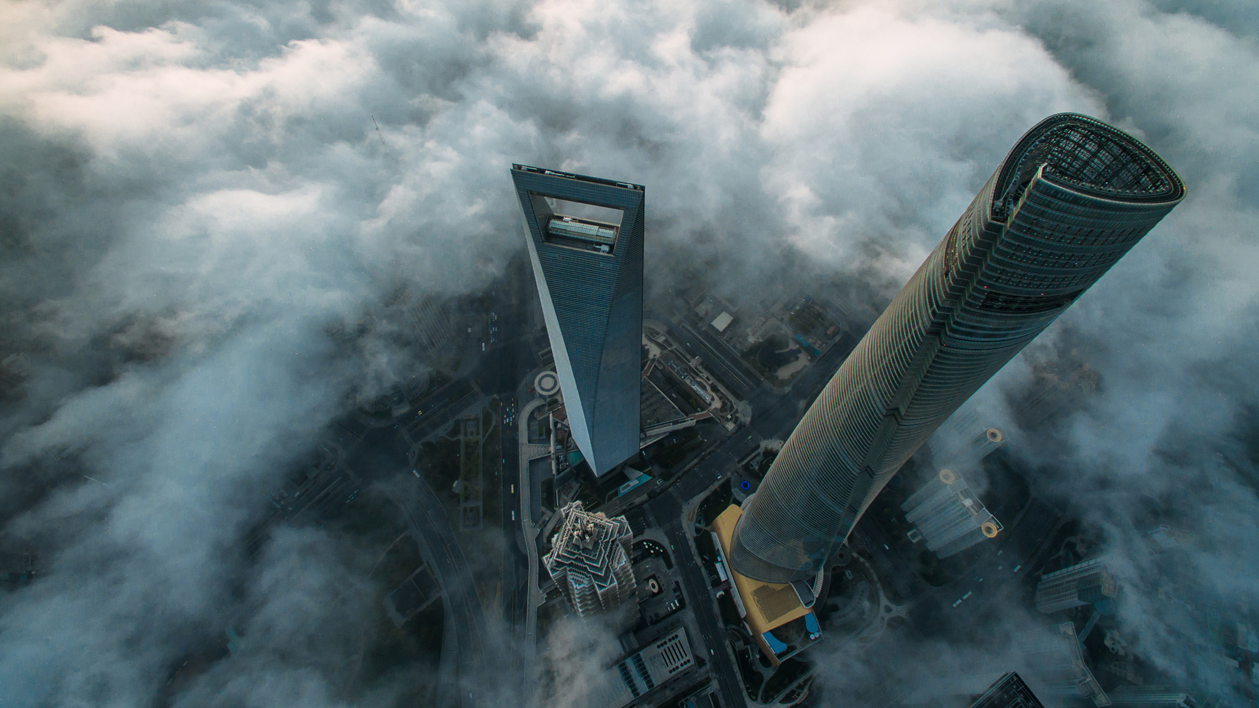 城市夜景,魔都,高楼,云海