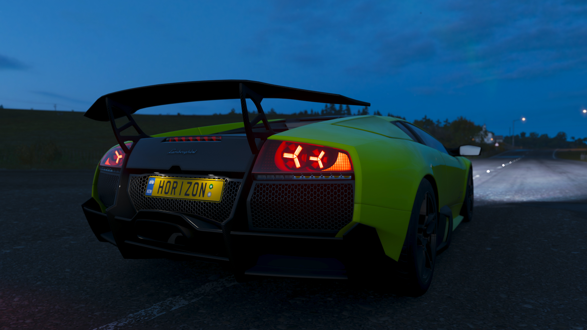 兰博基尼,深夜,车尾