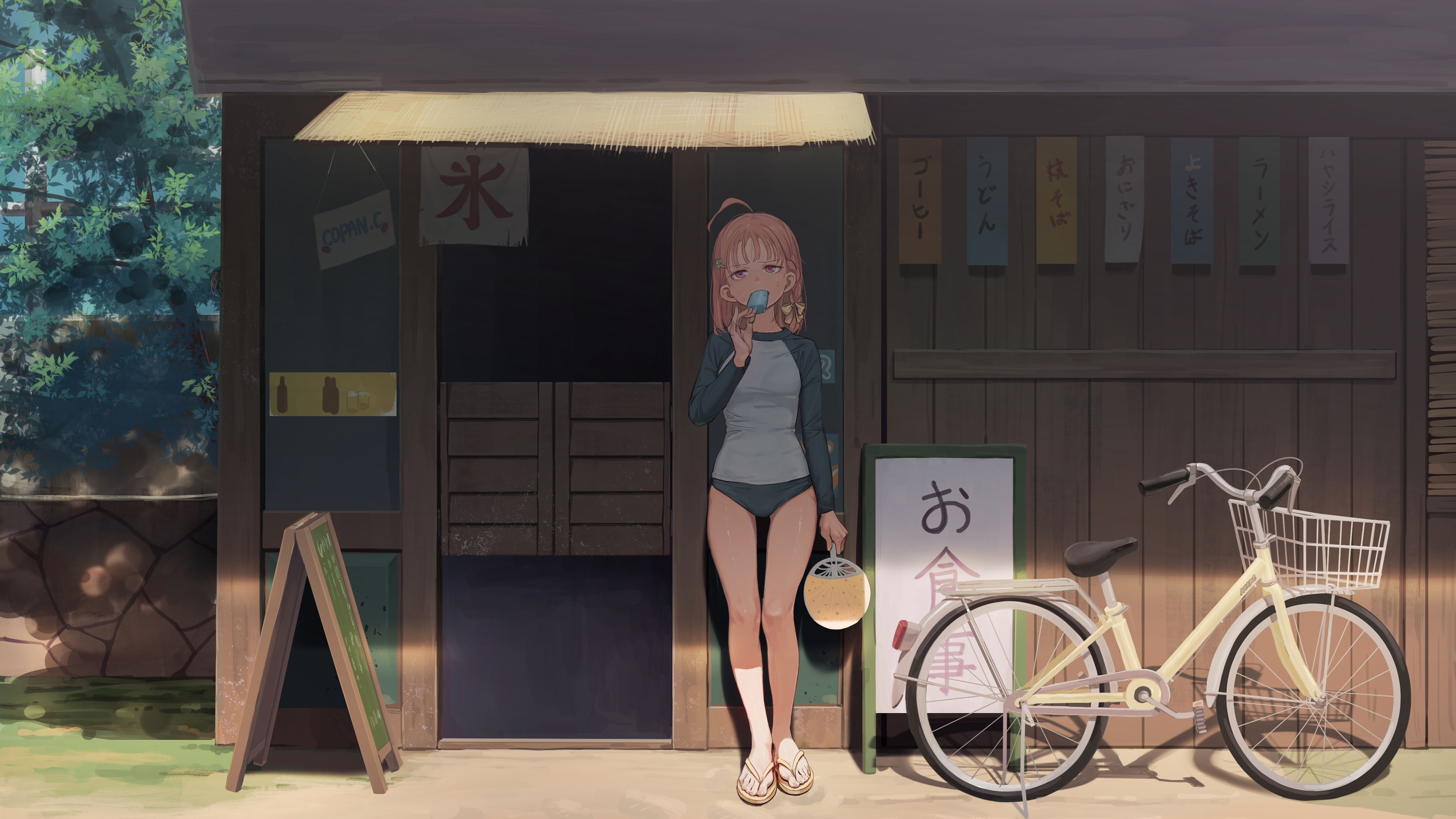 二次元,冰淇淋,单车,夏天