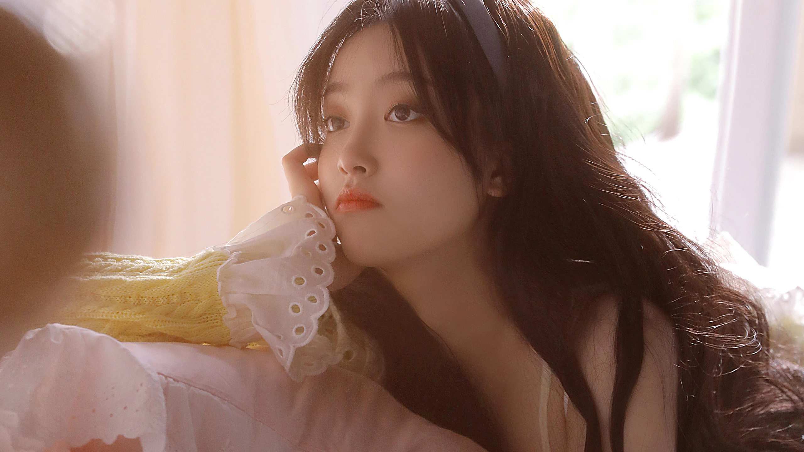 文艺古风,卷发,大眼女孩,蕾丝