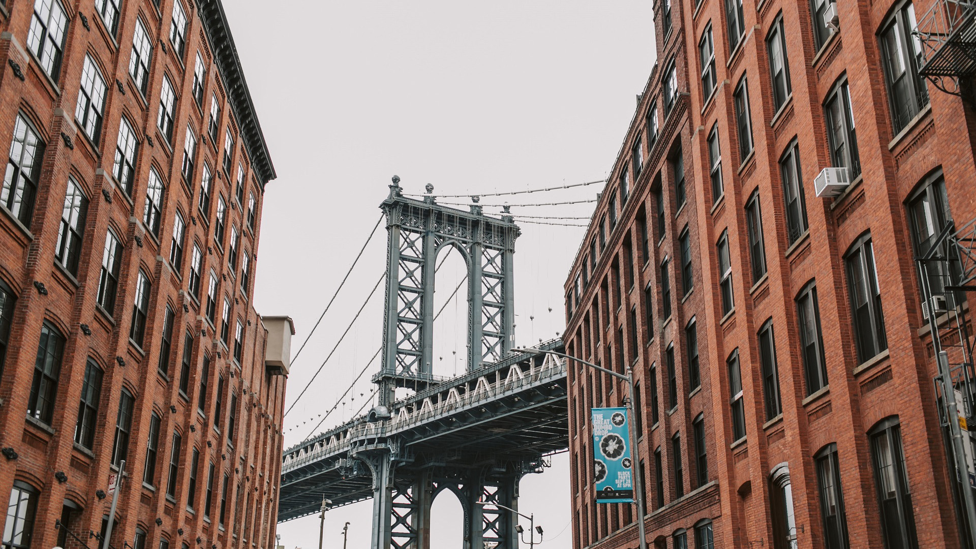 纽约,布鲁克林大桥,都市,建筑