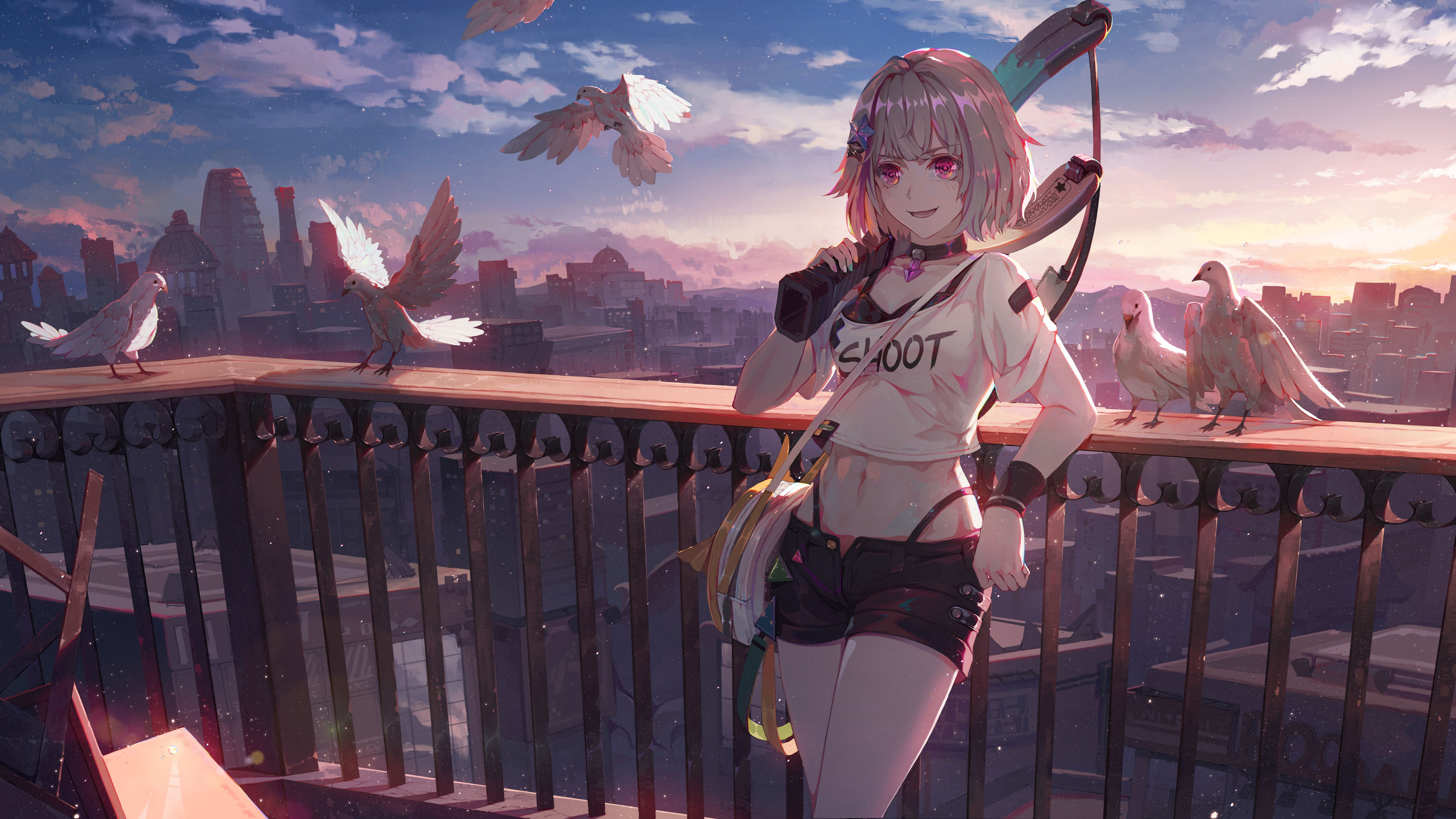 弹弓,鸽子,阳台,童话