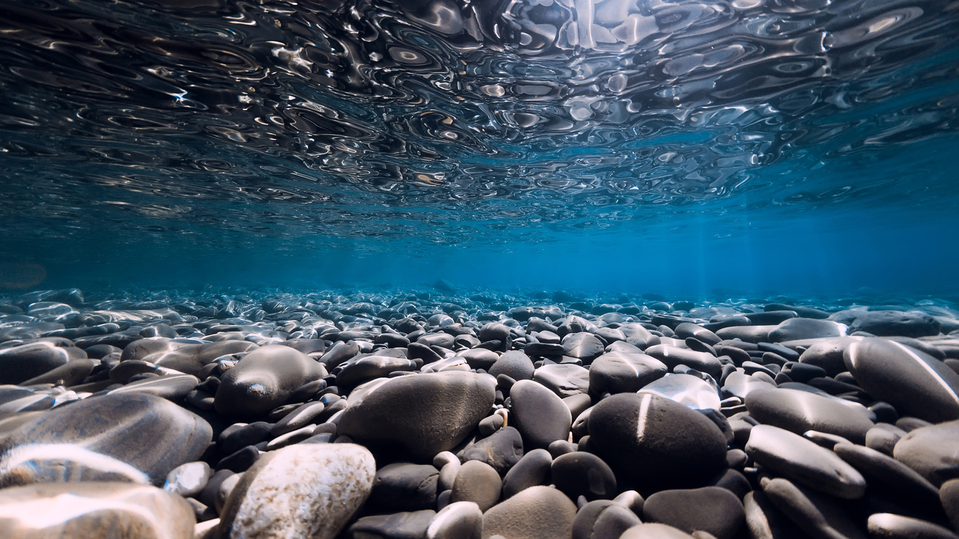 海洋天堂,鹅卵石,水纹,阳光,清澈